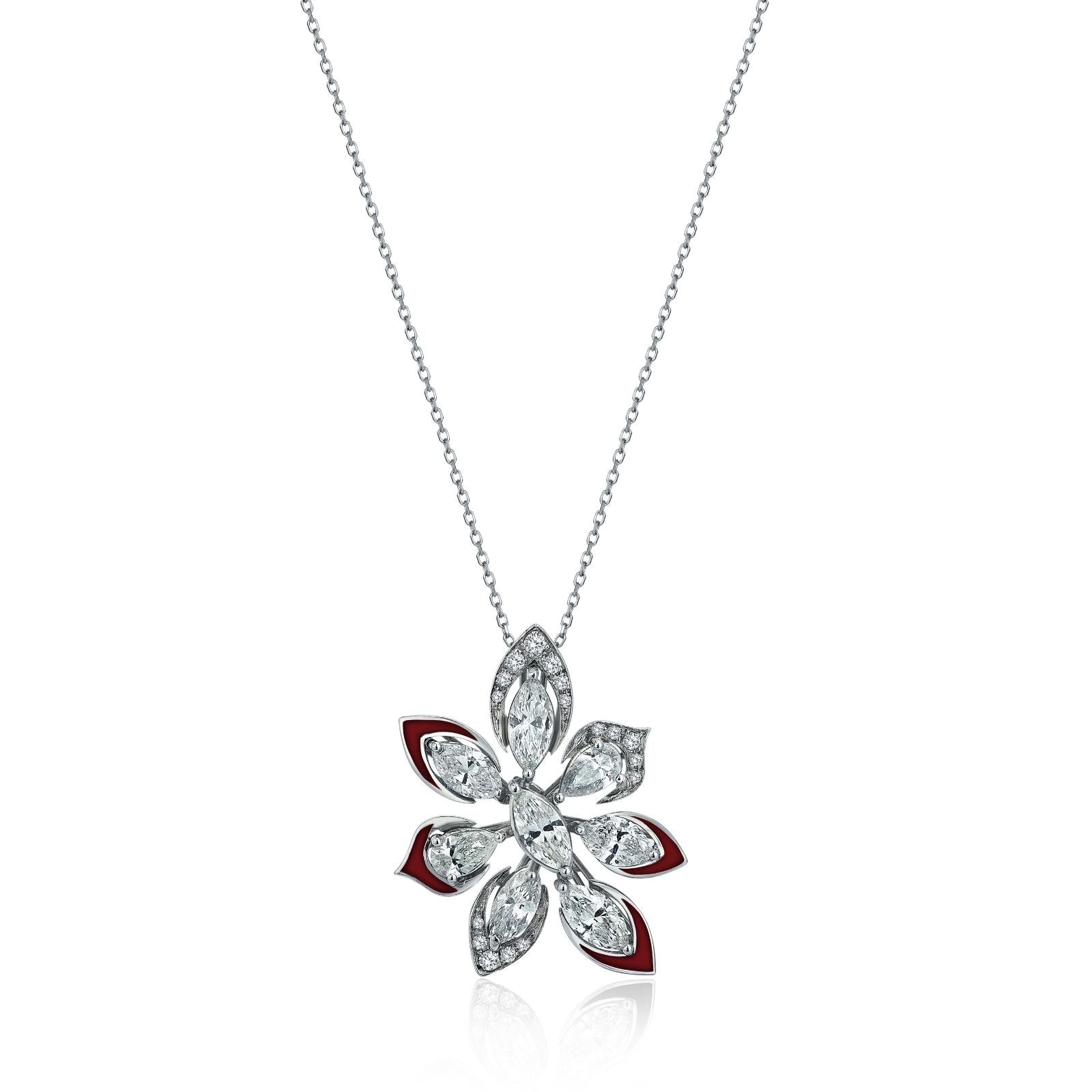 Eclipse Petal Pendant Red Enamel