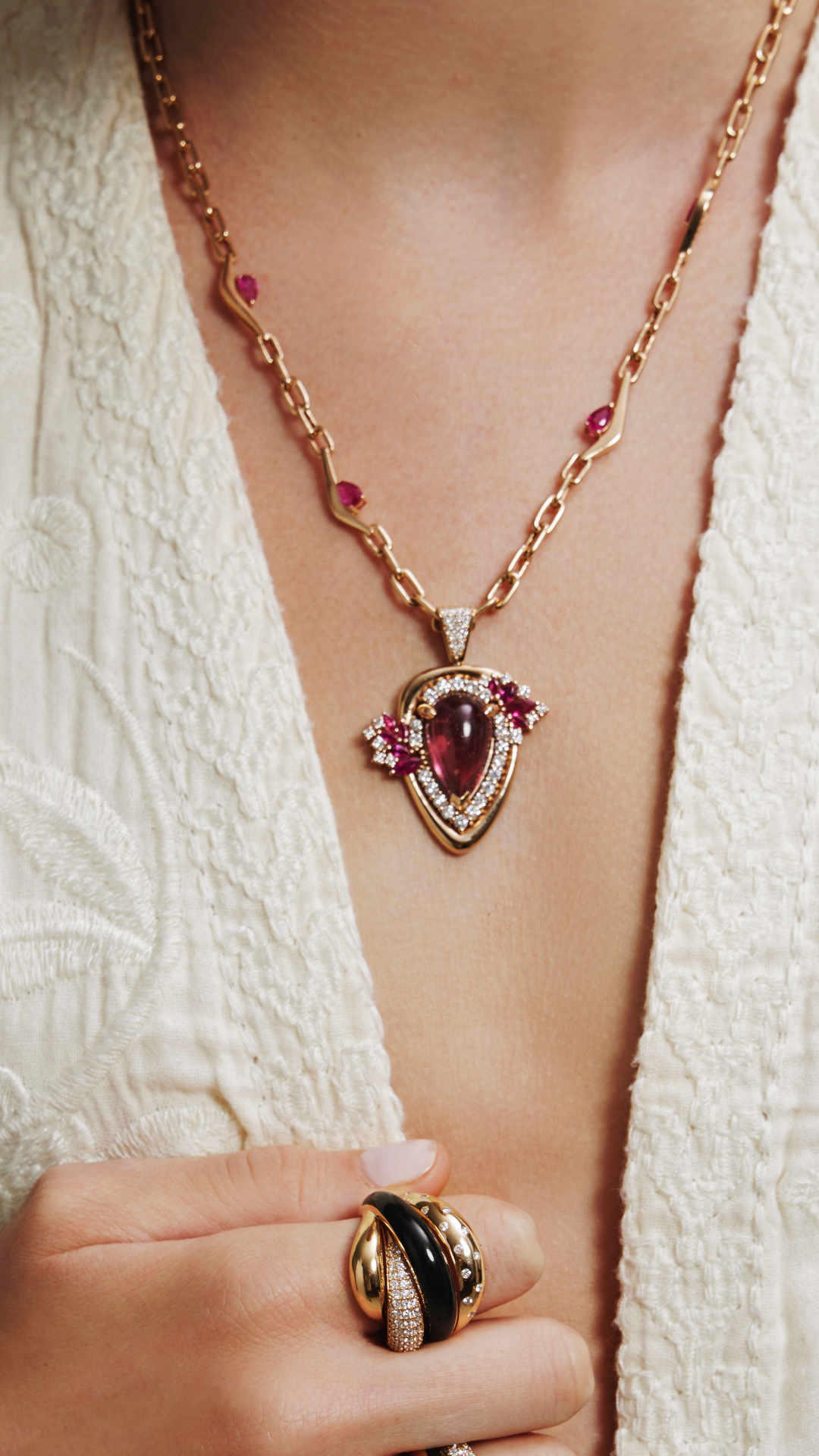 Sole Rosso Necklace with Rubellite