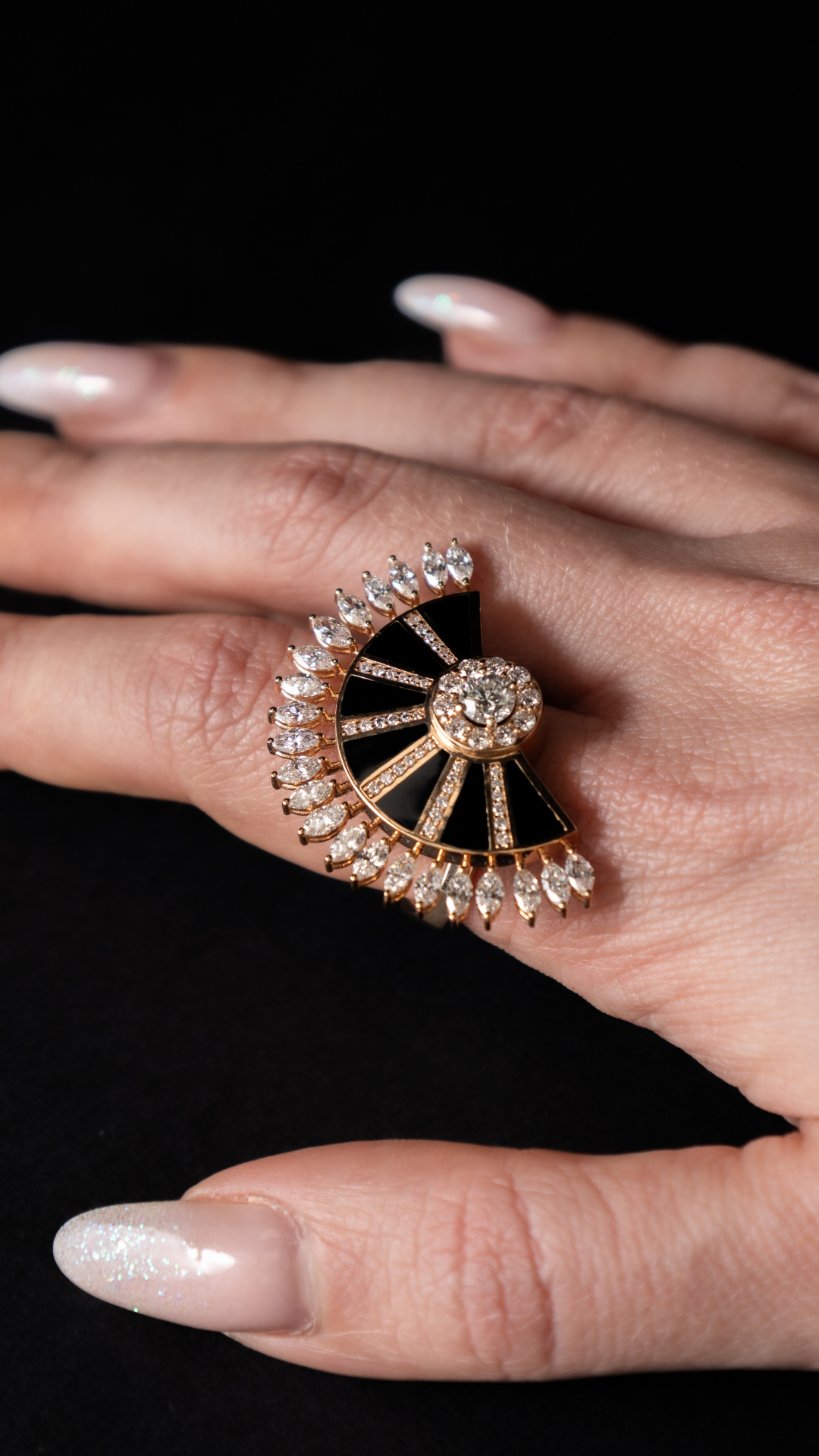 Limited Edition Alis Dawn Ring with Black Enamel