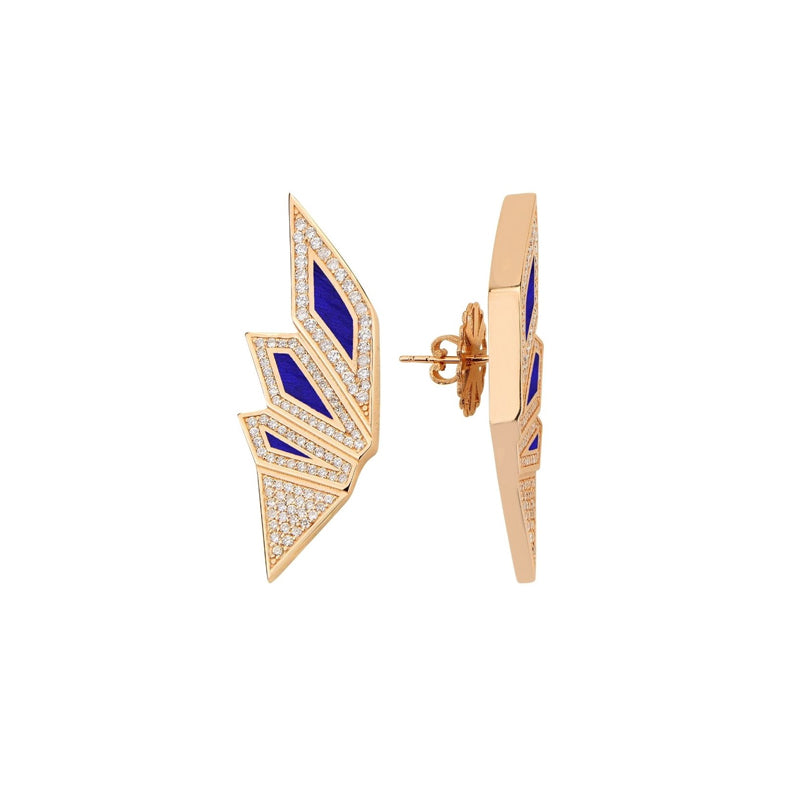 Alis Earrings with Parlament Blue Enamel