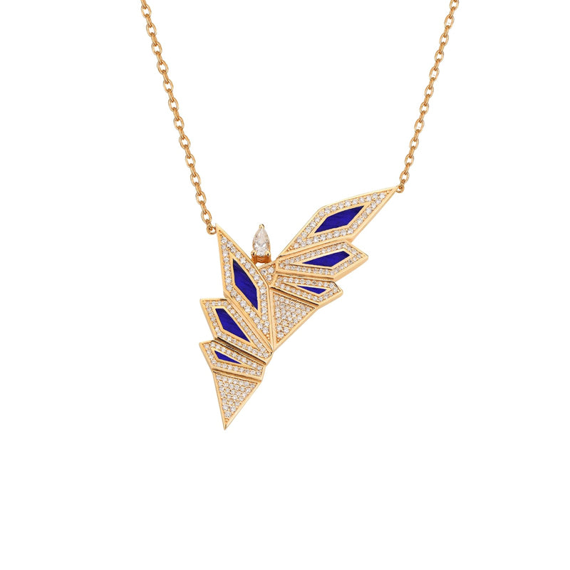 Alis Necklace with Parlament Blue Enamel