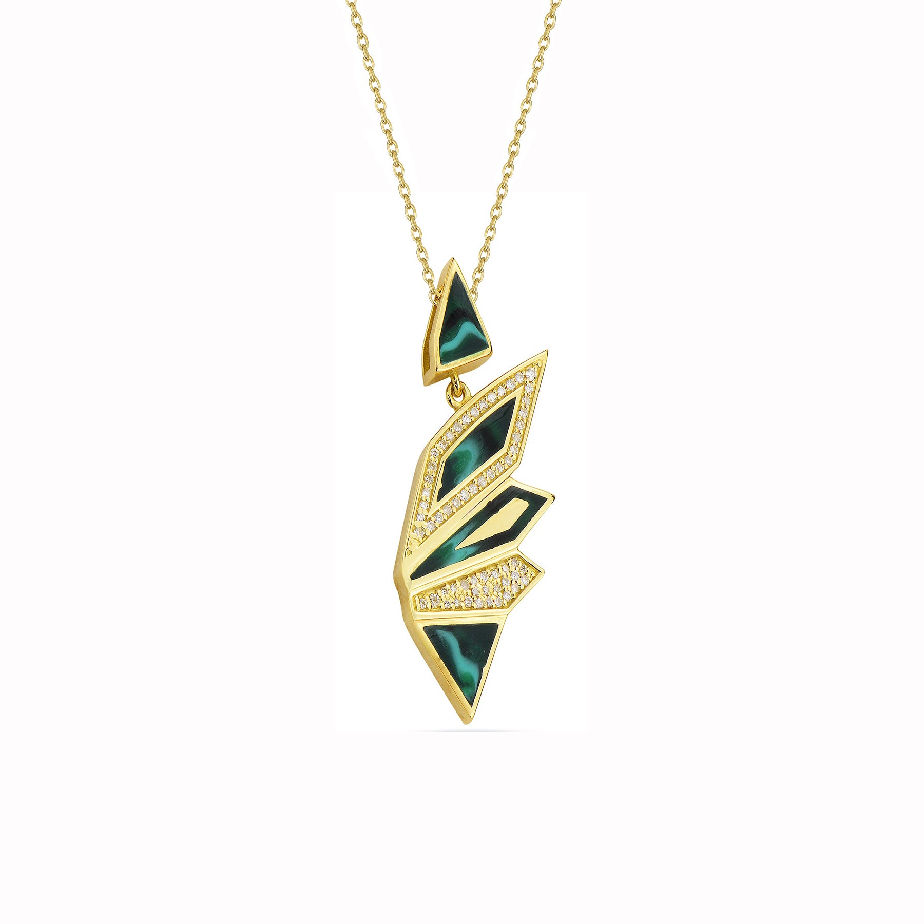 Alis Pendant with Green Mother of Pearl Enamel
