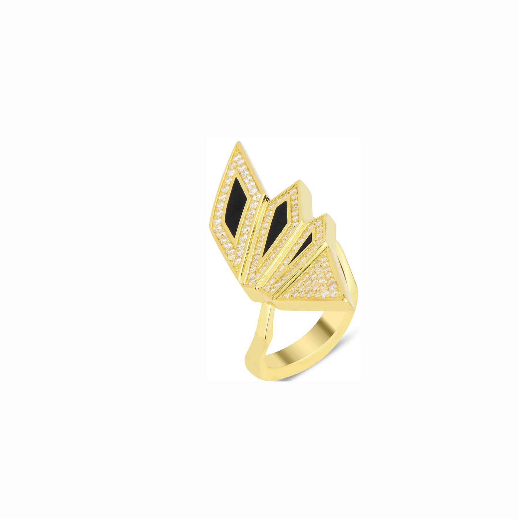 Alis Ring XL with Black Enamel