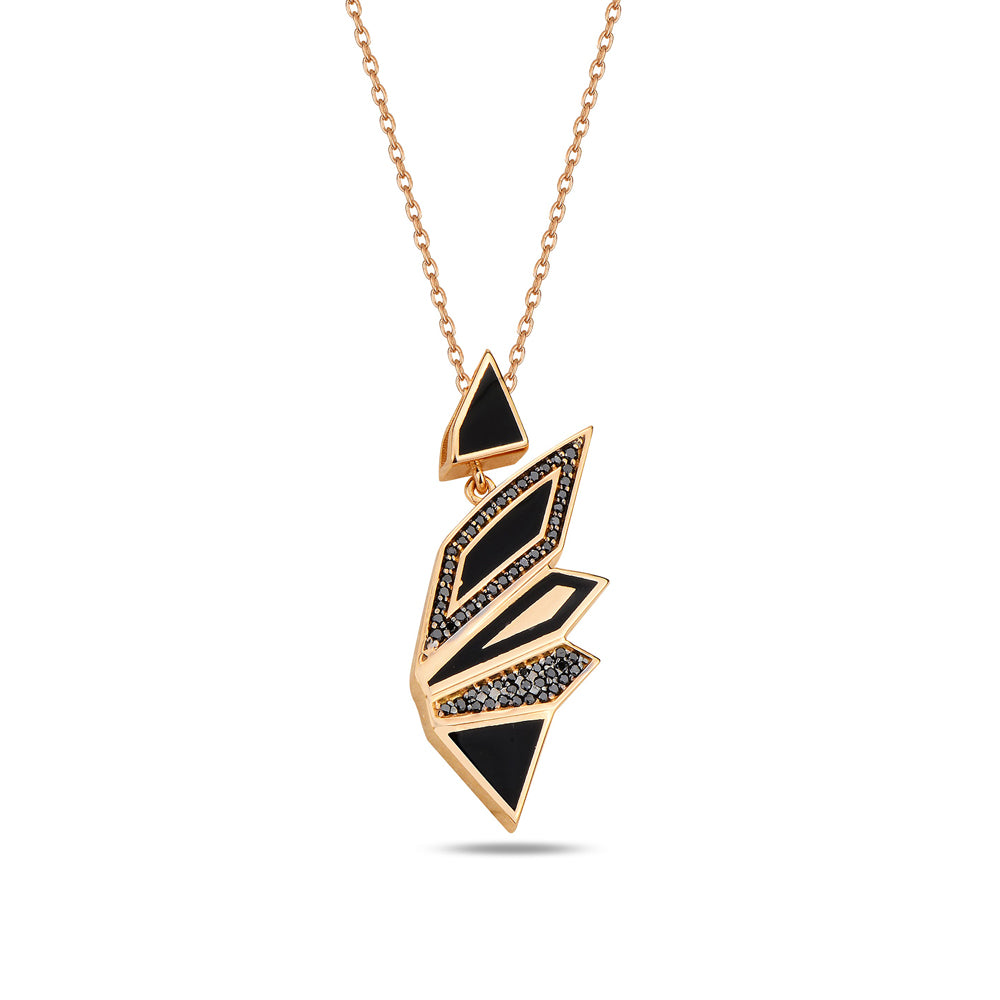 Alis Pendant Black Diamonds and Black Enamel