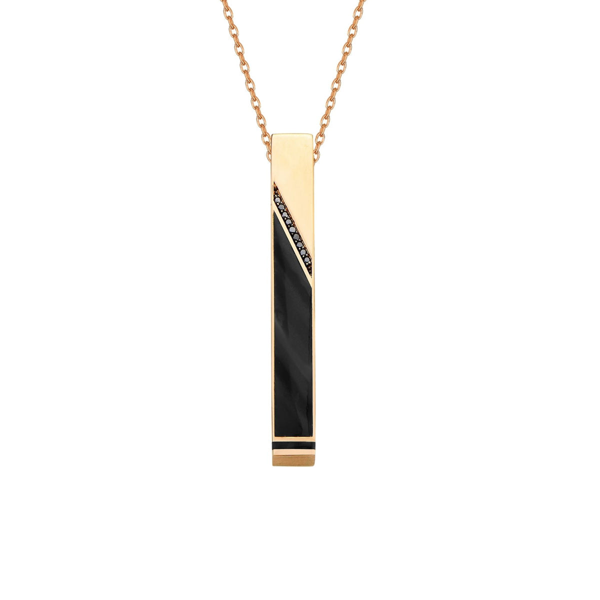 Flow Bar Pendant with Black Enamel