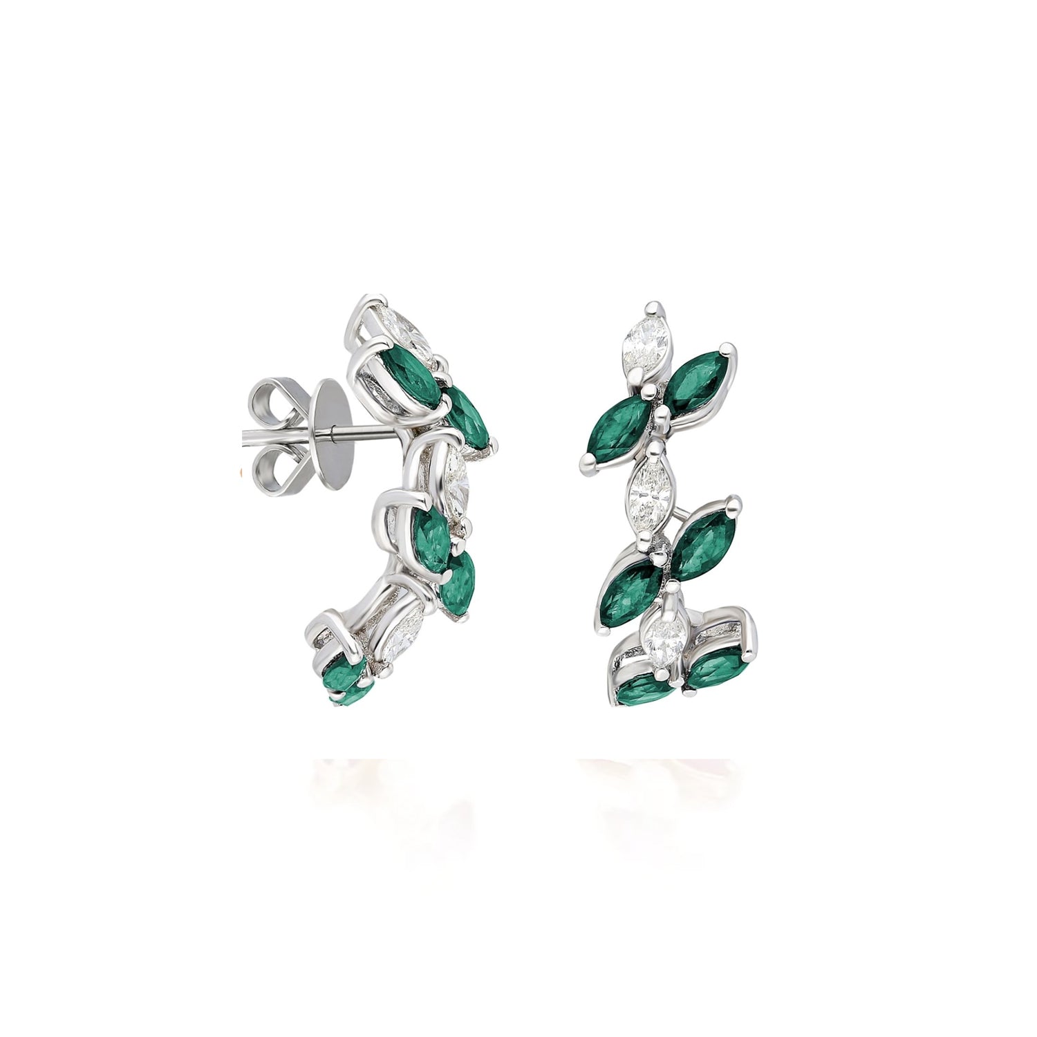 Eterna Mini Hoops with Emerald