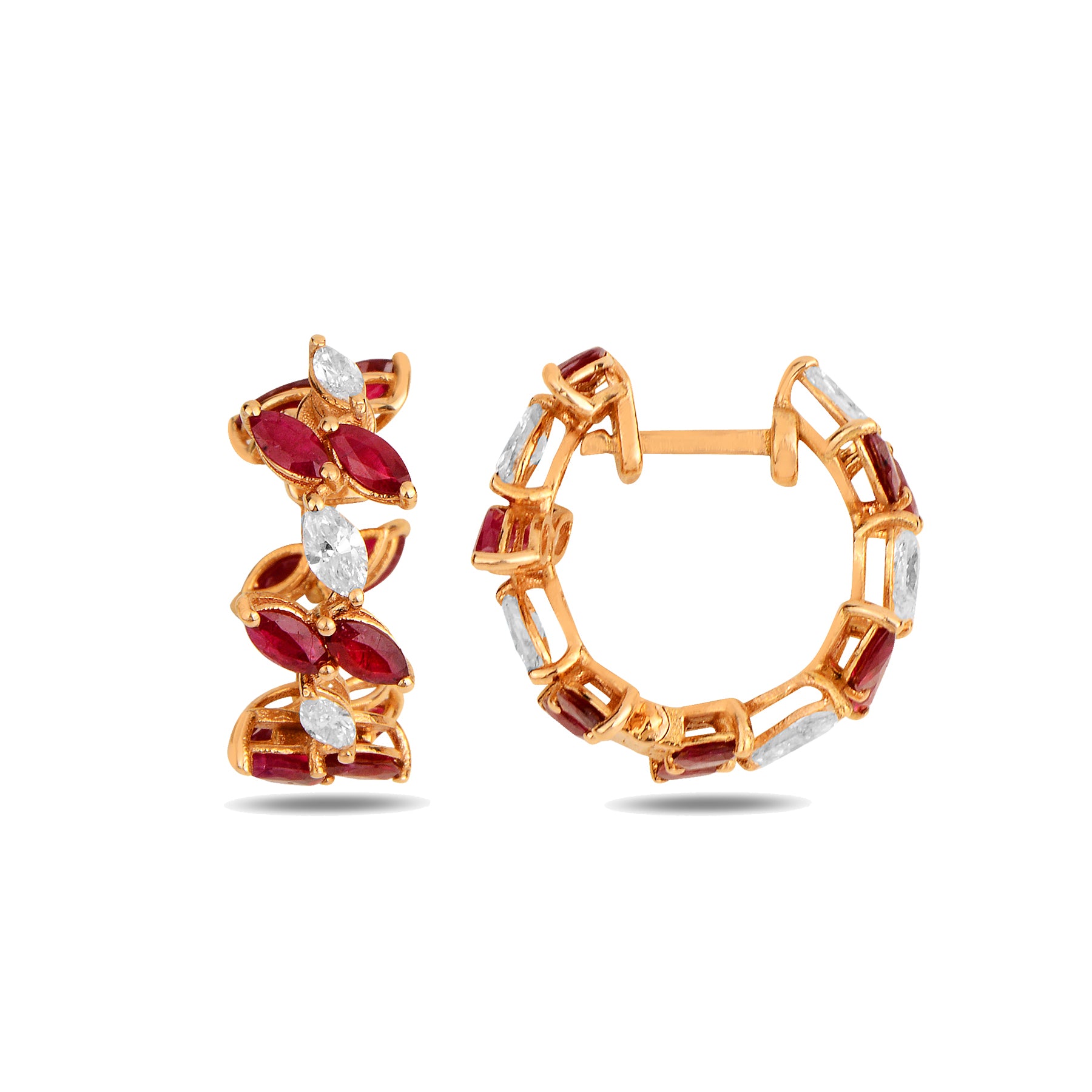 Eterna Full Hoop Earrings with Ruby