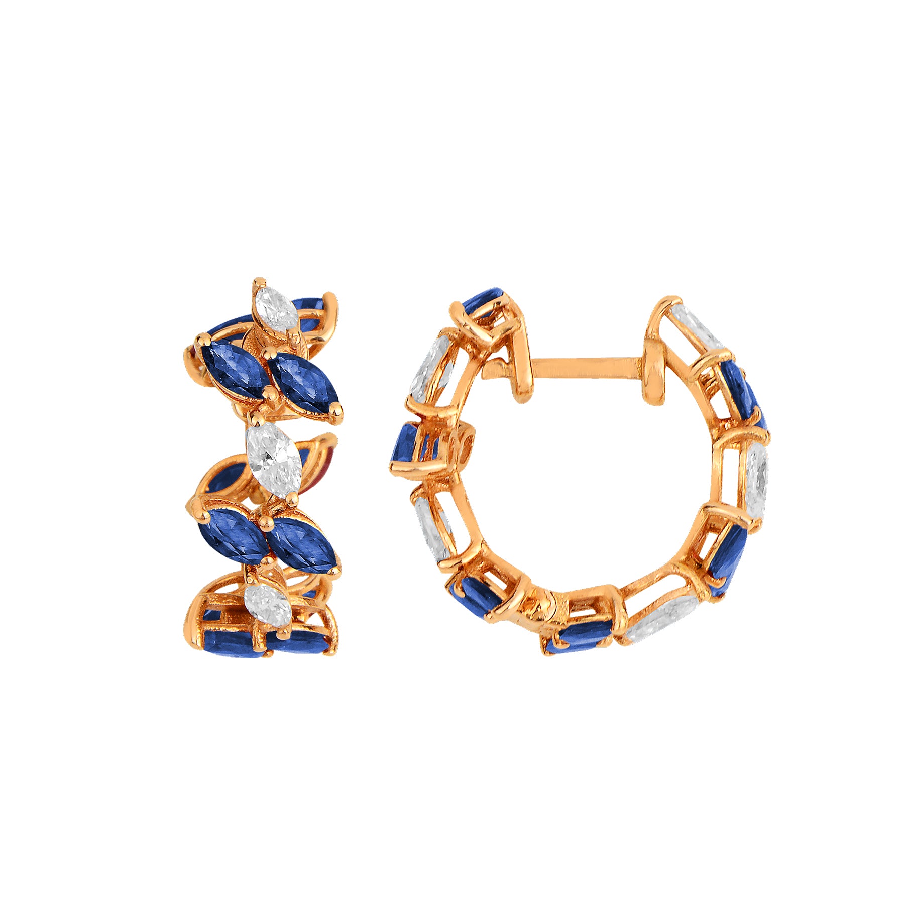 Eterna Full Hoop Earrings with Blue Sapphire