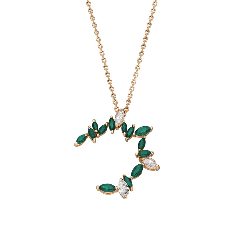 Eterna Asymmetric Pendant with Emerald