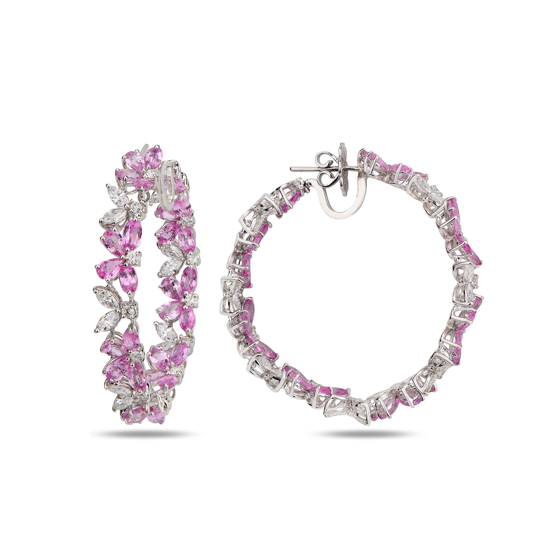 Eterna Maxi Hoops Pink Sapphire