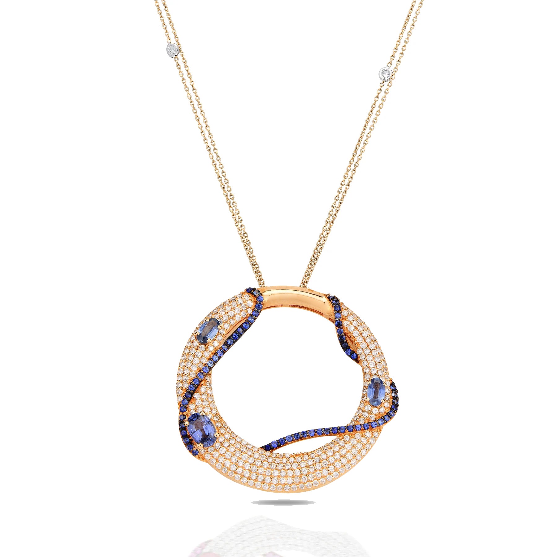 Lawa Medallion with Sapphires