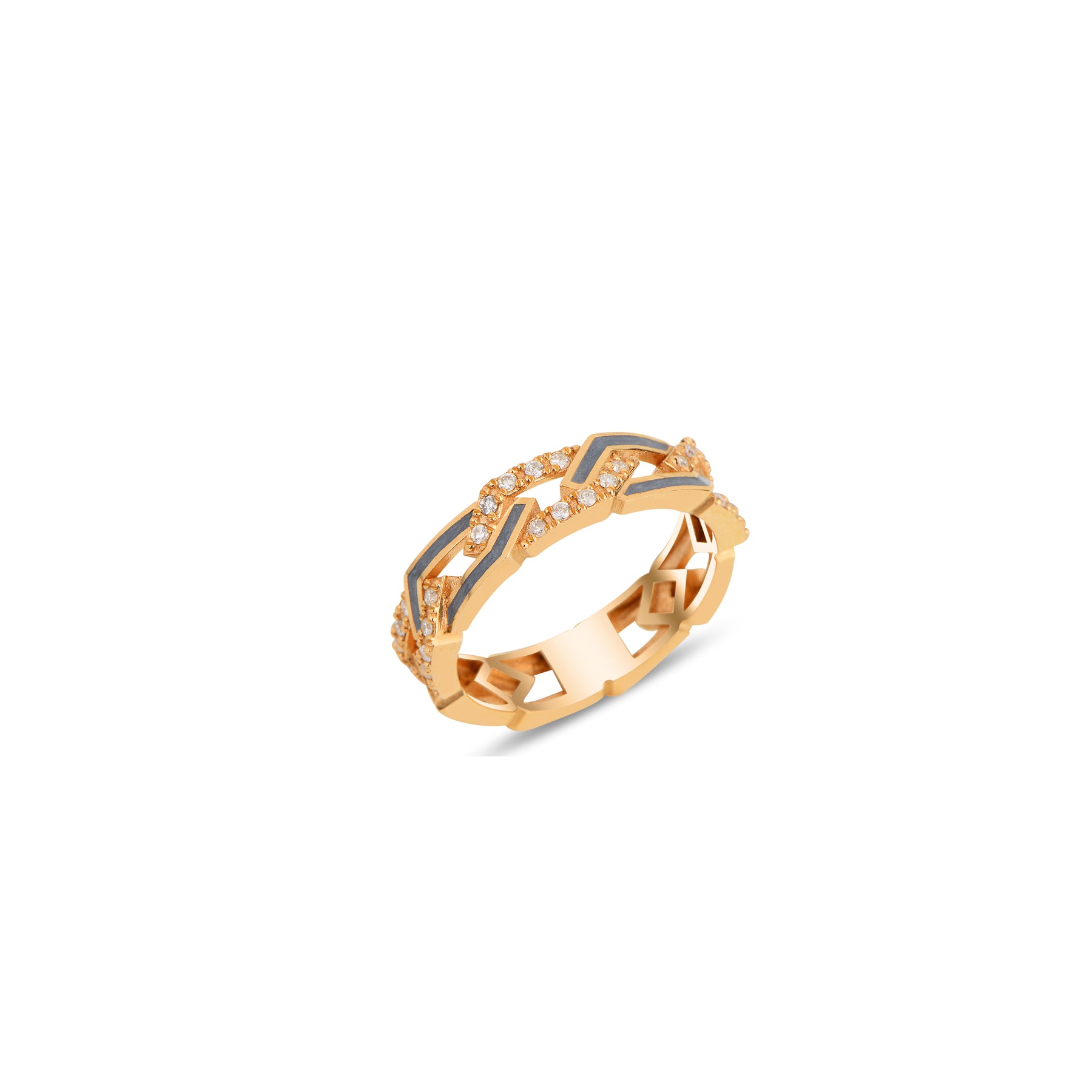 Fizzy Rebel Ring With Diamond - Rhodium Enamel