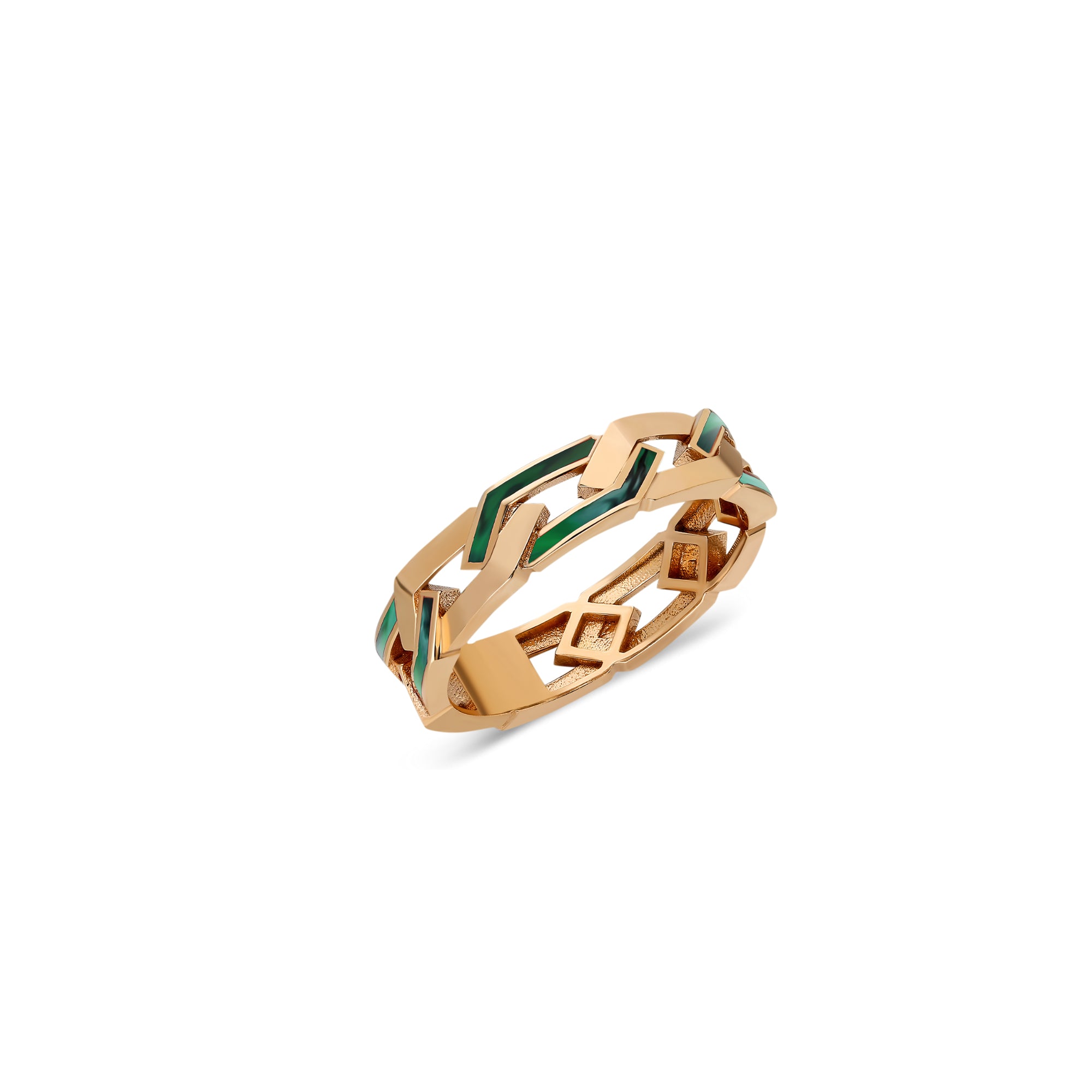 Rebel Ring Naked; Green Mother of Pearl