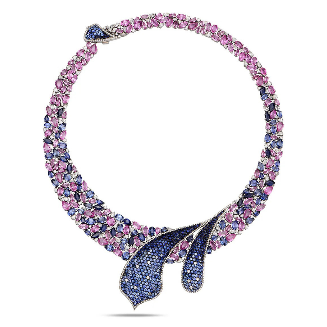 Metamorphosis Necklace Limited Edition with Blue & Pink Sapphires