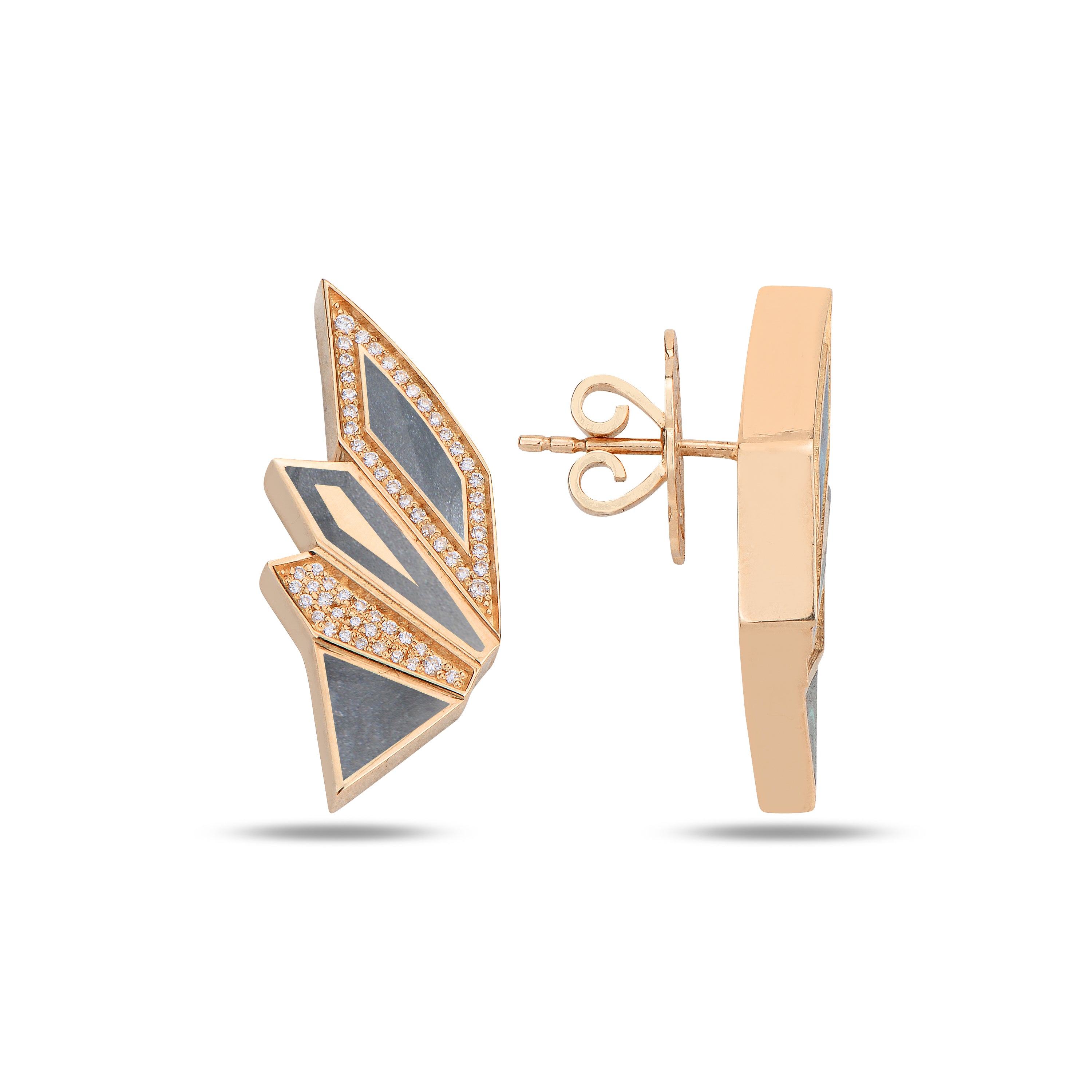 Alis Mini Earrings with Rhodium Enamel