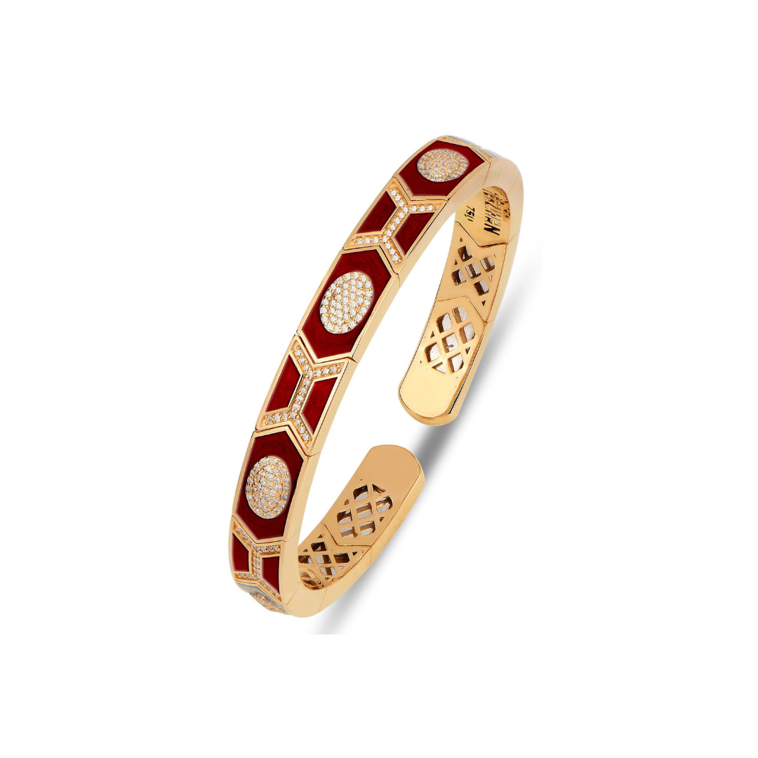 Shield Bracelet Red Enamel