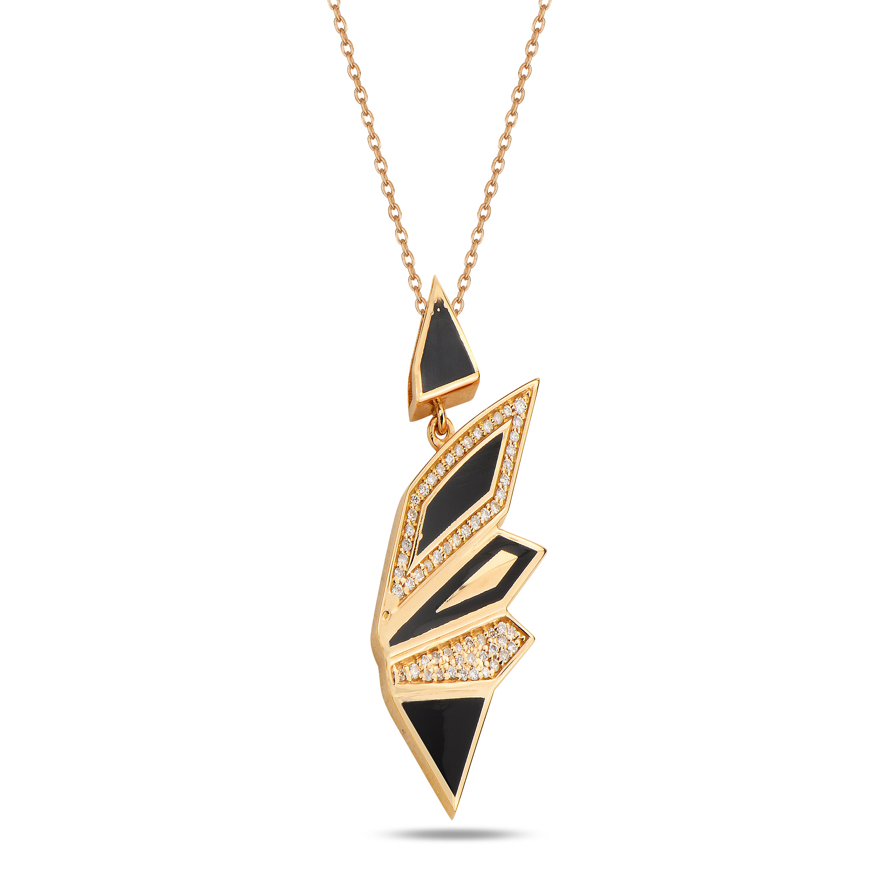 Alis pendant with Black Enamel