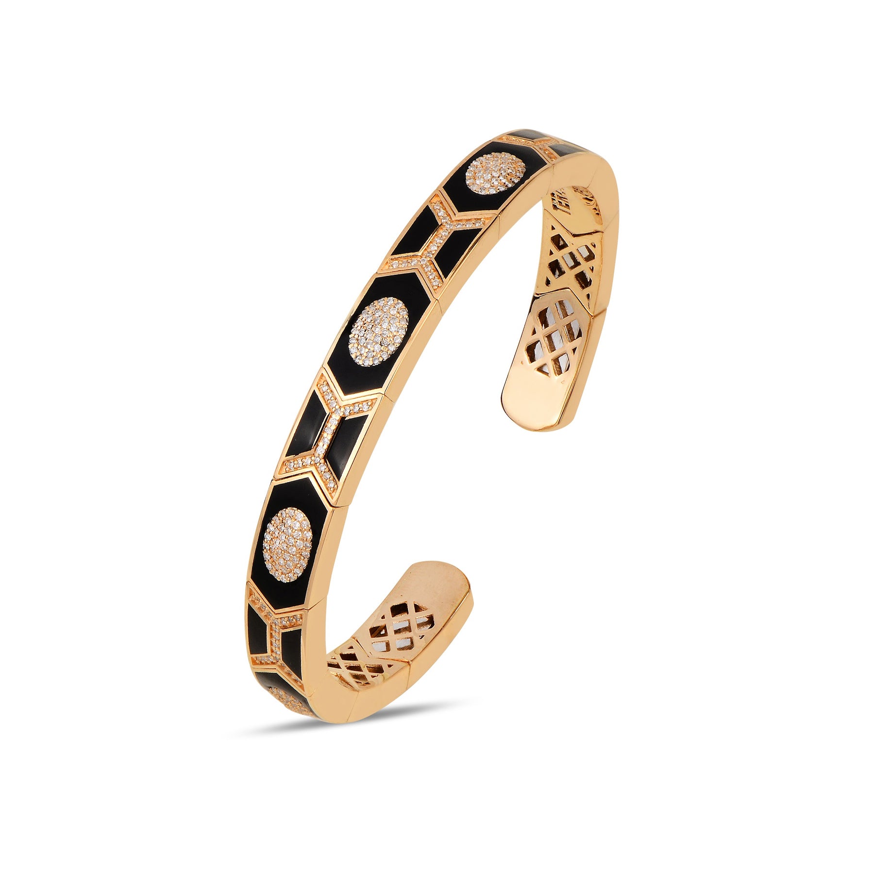 Shield Bracelet - Black Enamel