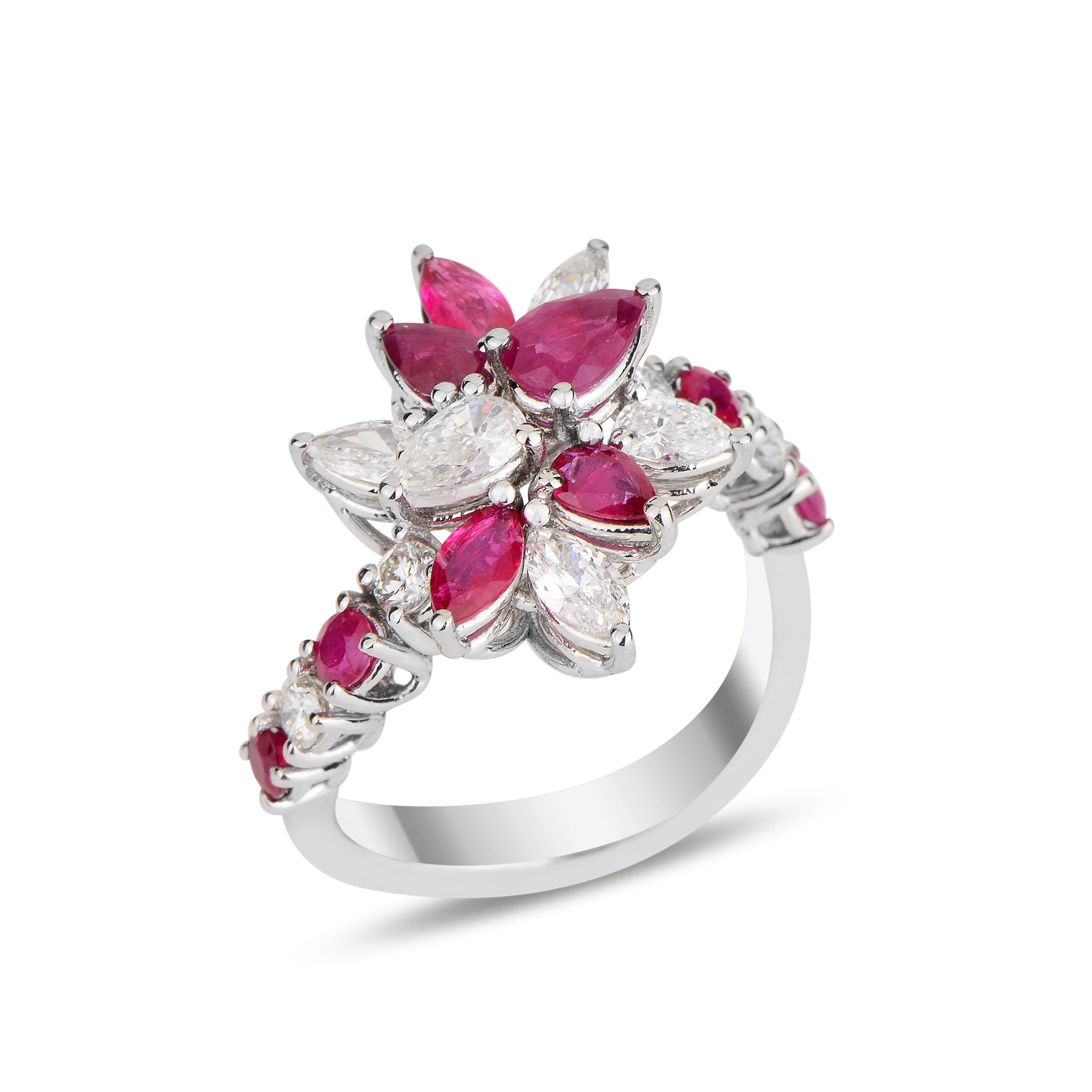 Blossom I Ring with Ruby