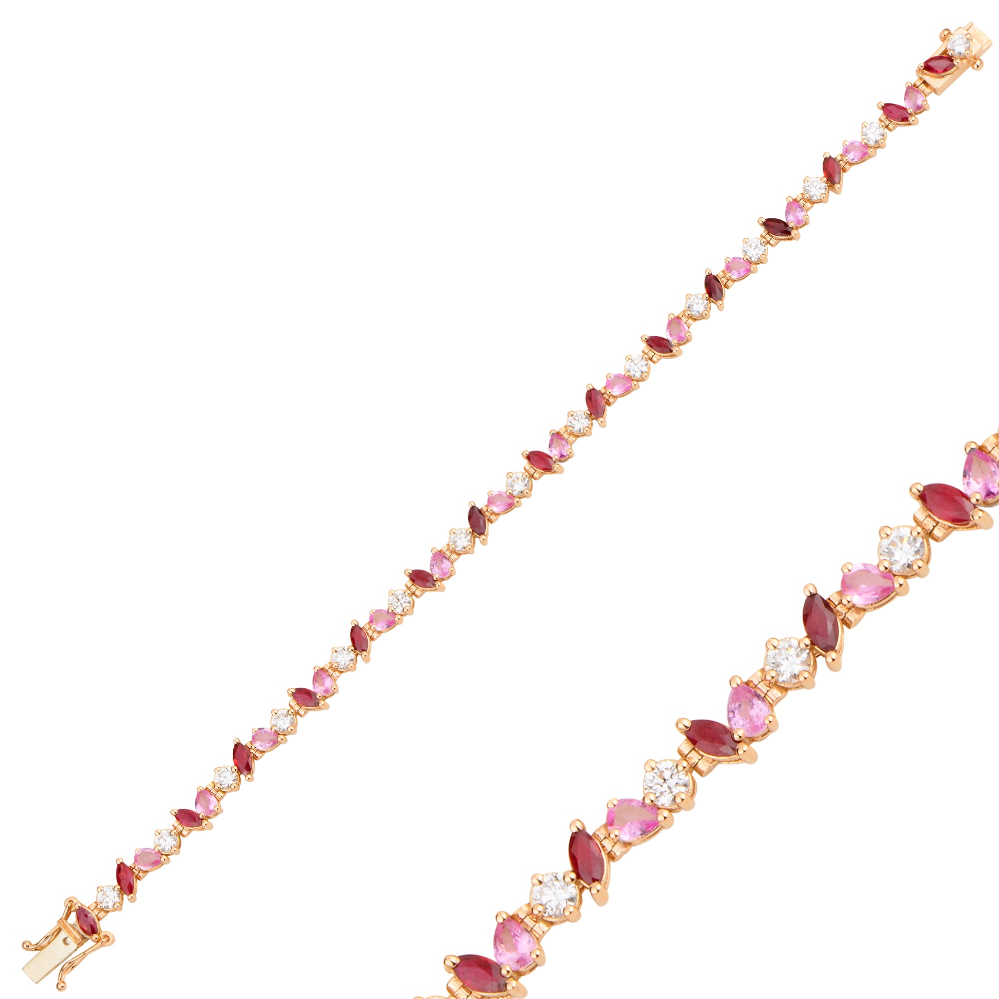 Eterna Bracelet with Pink Sapphires, Rubies and Diamonds