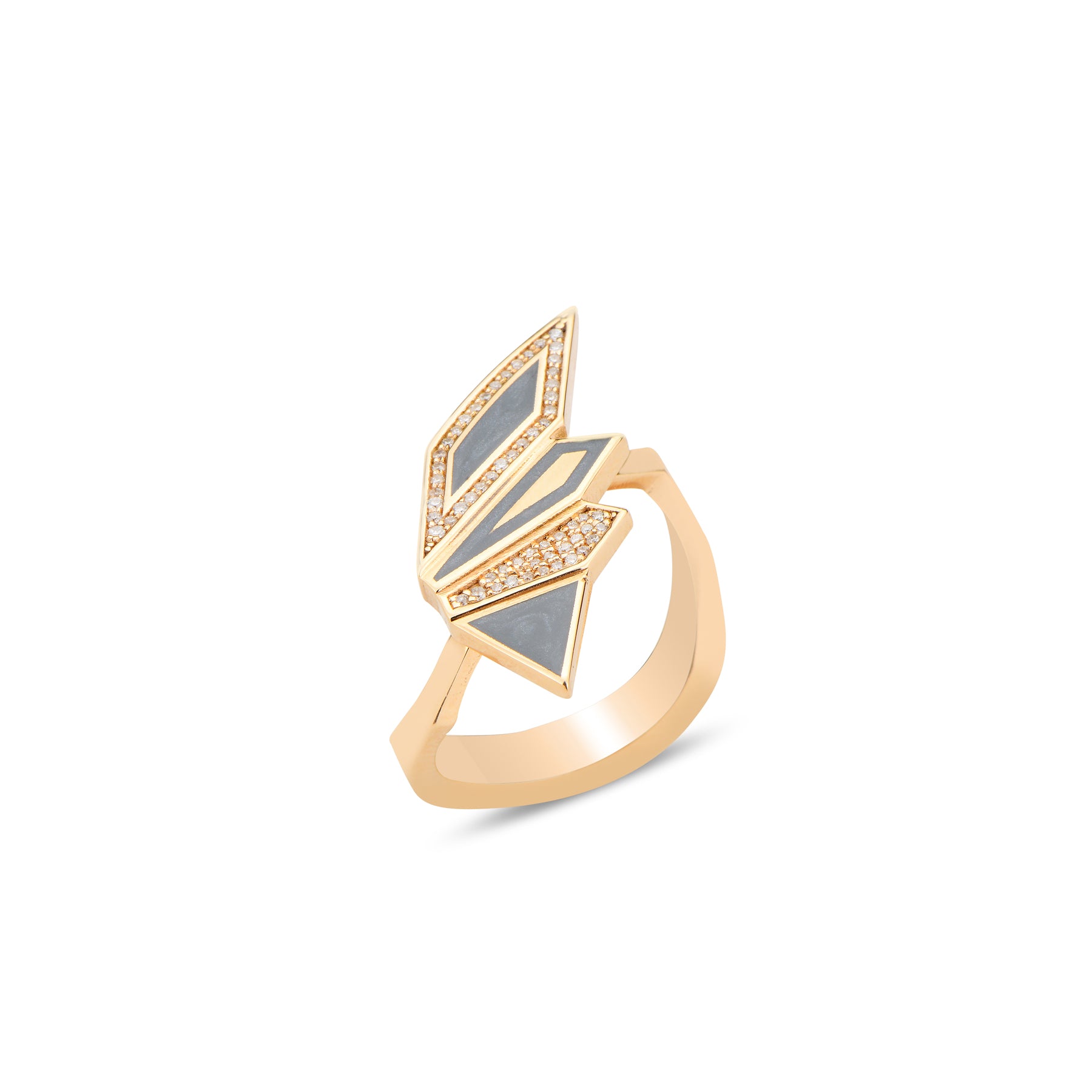 Alis Ring with Rhodium Enamel