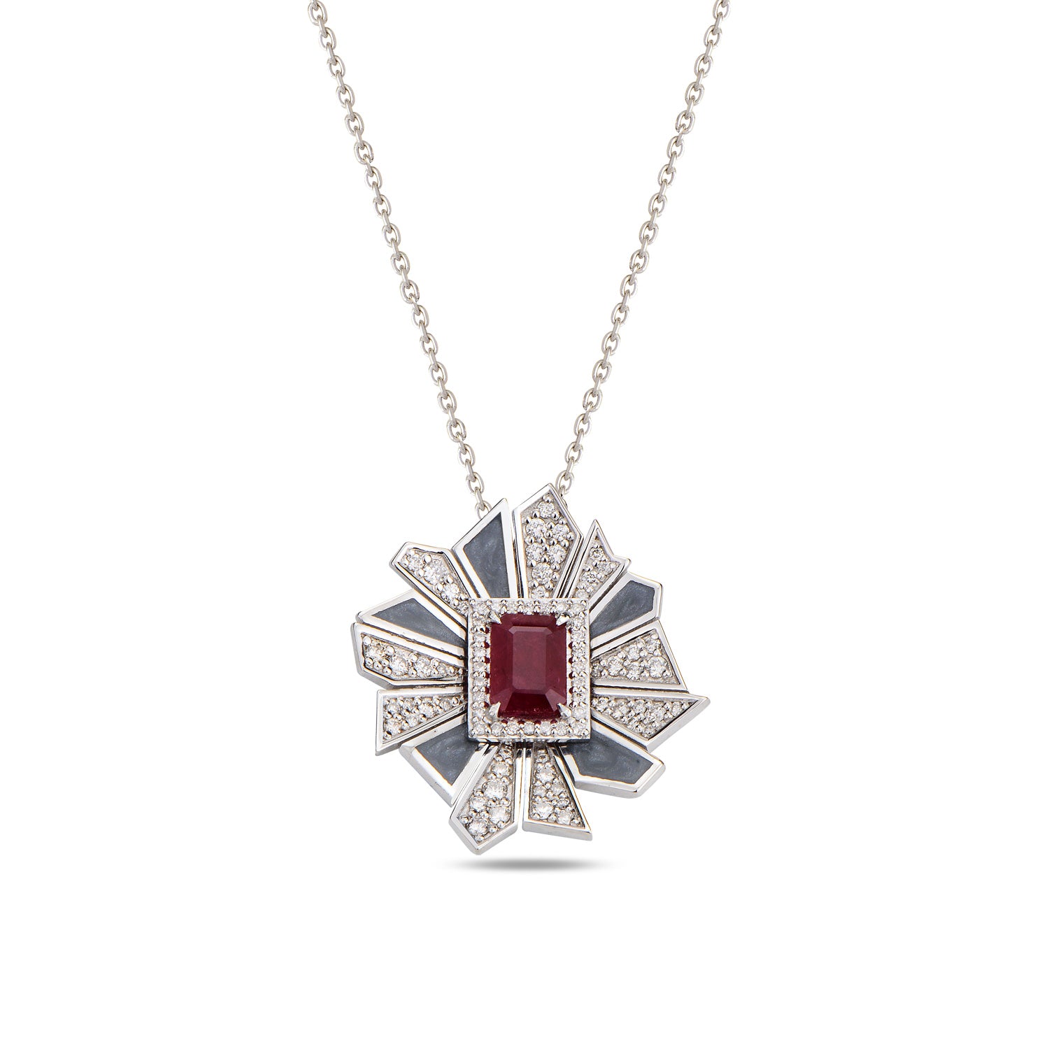 Alis Crush Mini Pendant with Rhodium Enamel