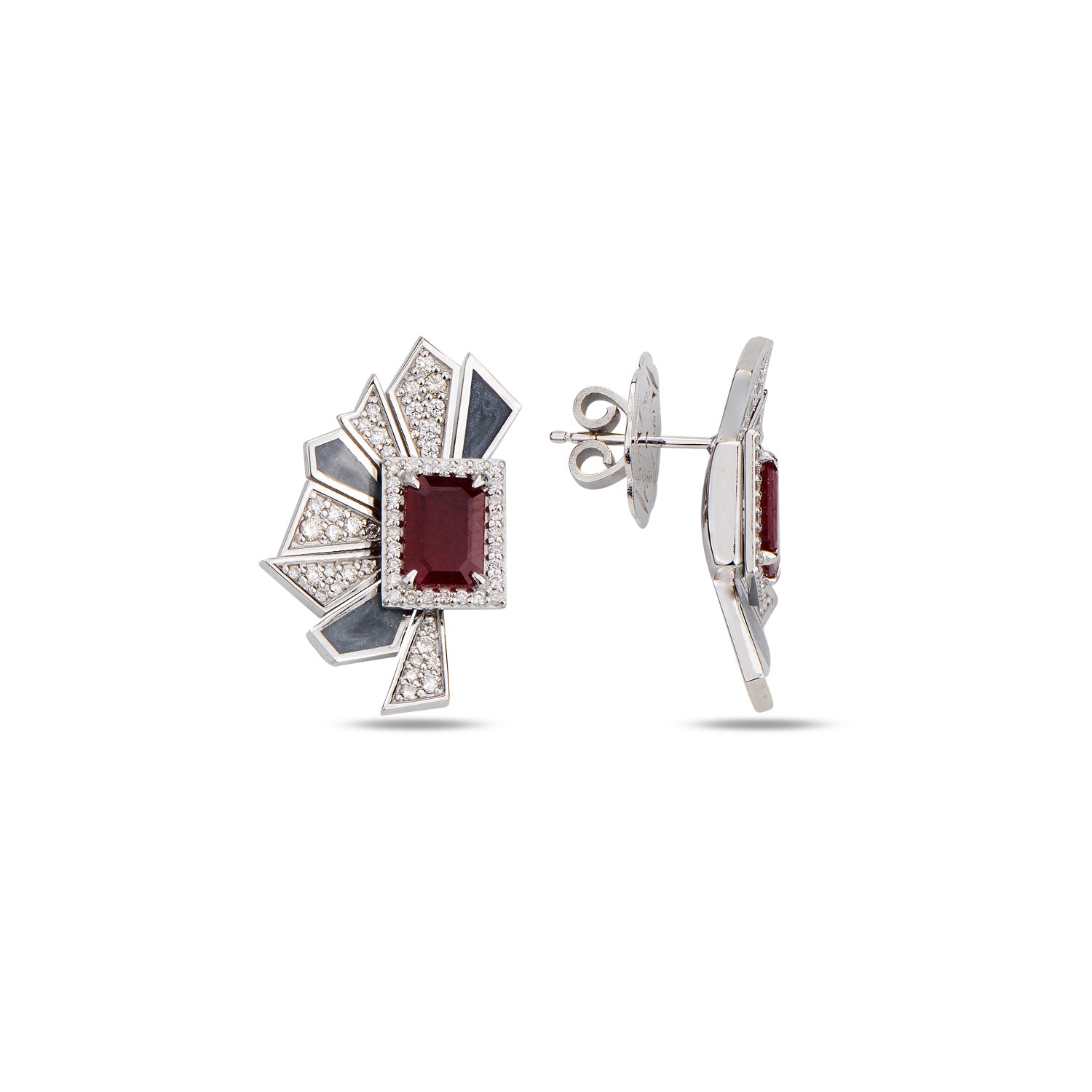 Alis Crush Mini Earrings with Rhodium Enamel