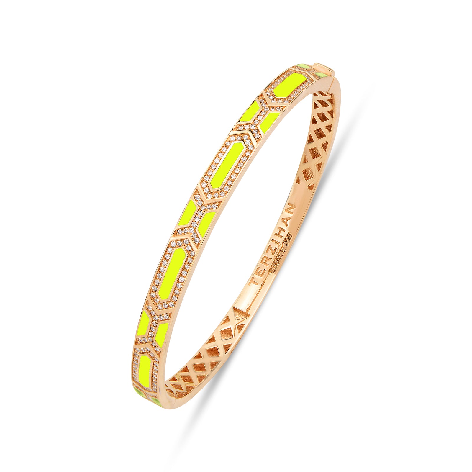 Shield Slim Bracelet - Neon Yellow Enamel