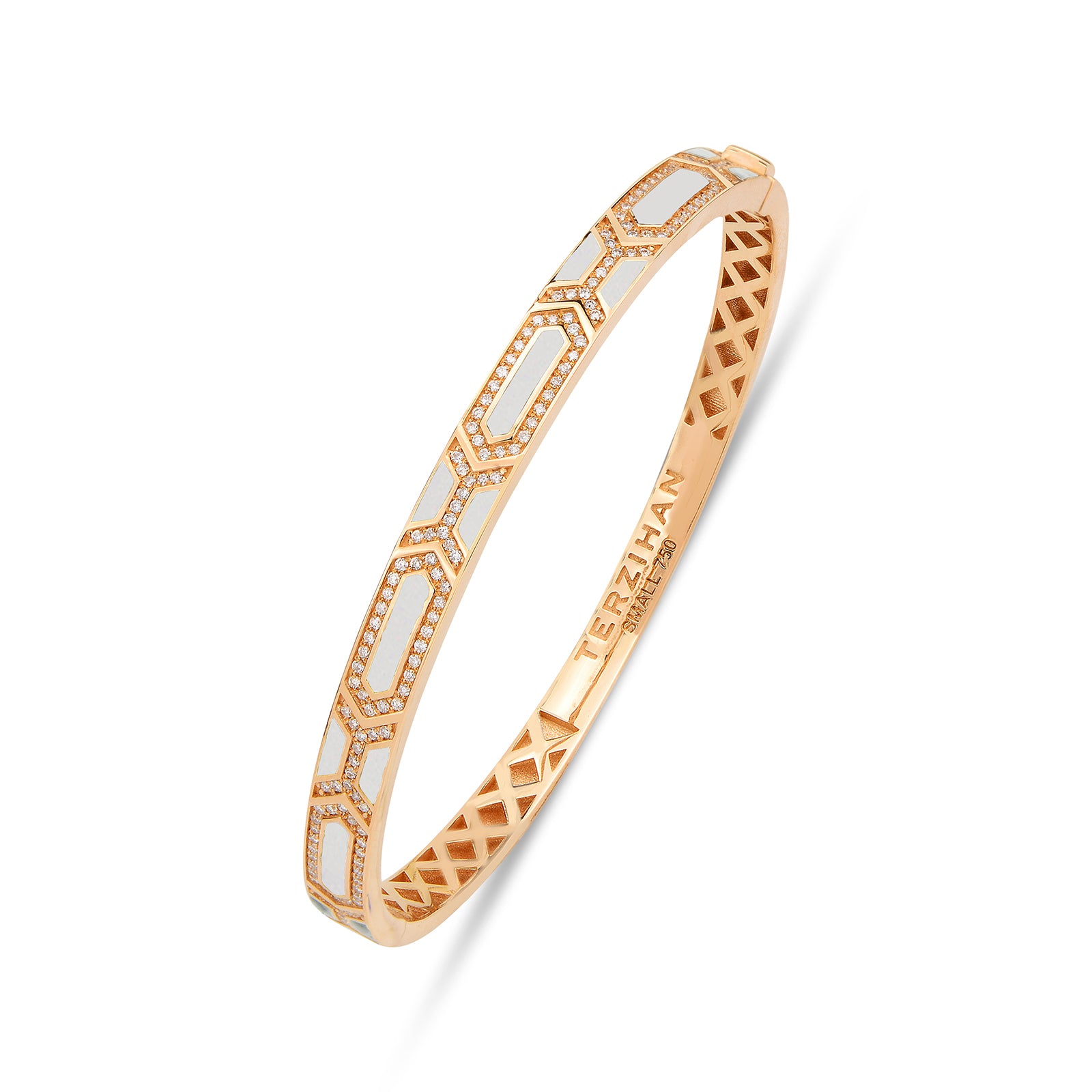 Shield Slim Bracelet - White Enamel
