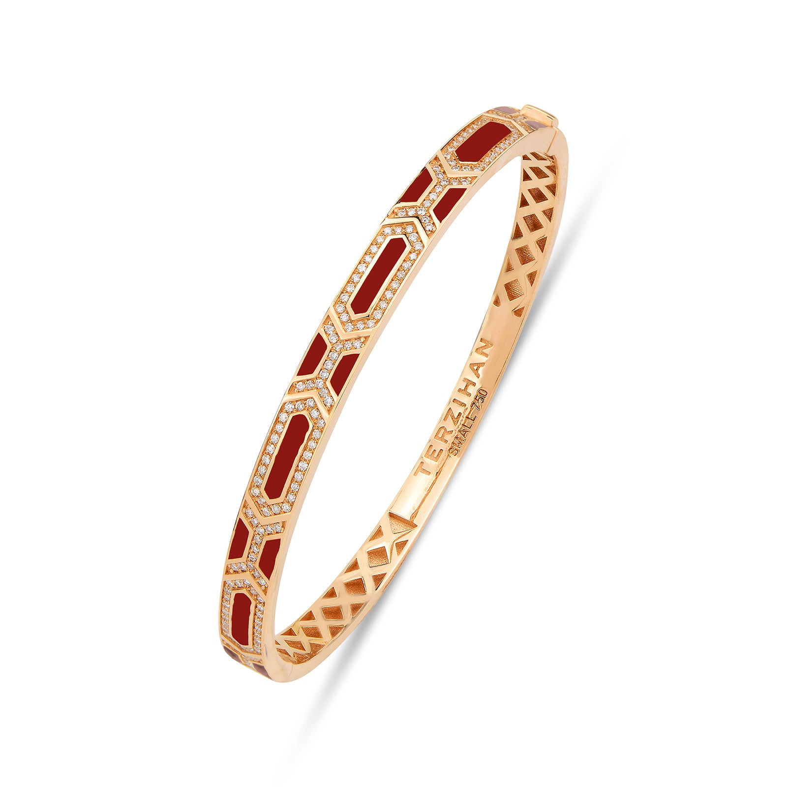 Shield Slim Bracelet - Red Enamel