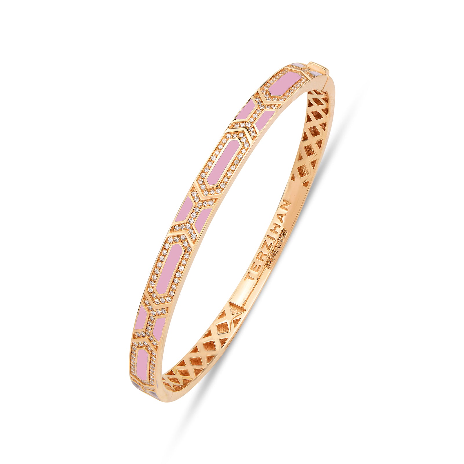 Shield Slim Bracelet - Pink Enamel