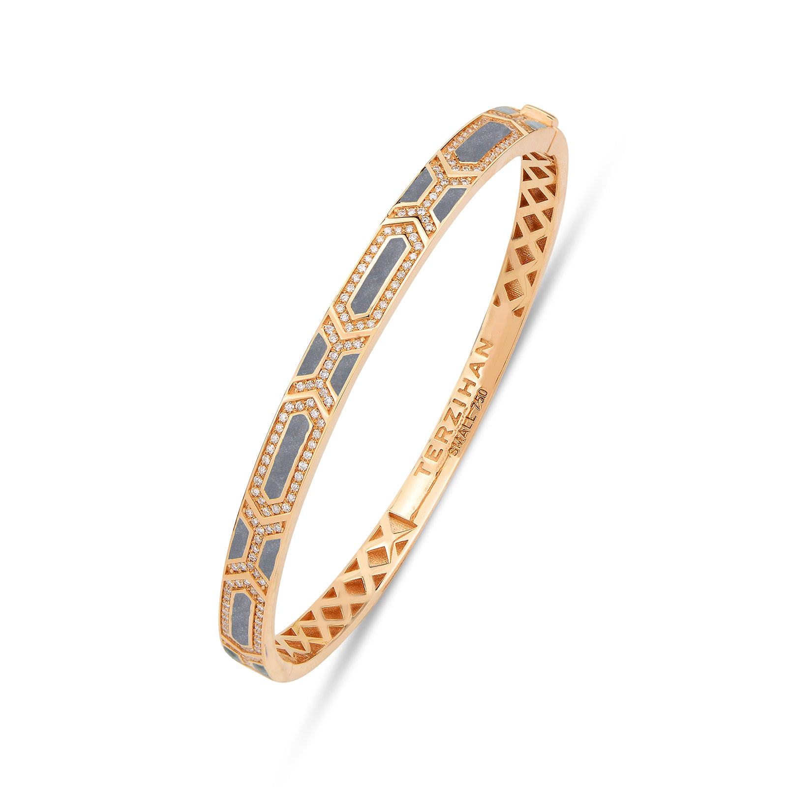 Shield Slim Bracelet - Rhodium Enamel