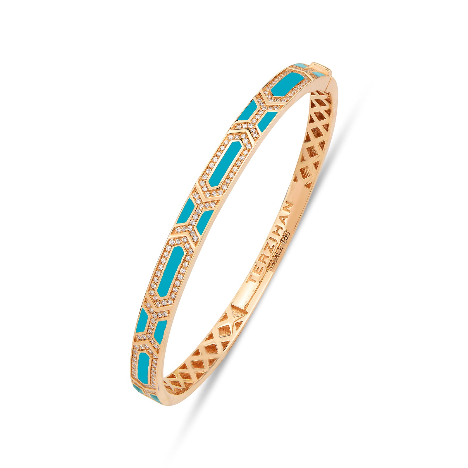 Shield Slim Bracelet - Turquoise Enamel