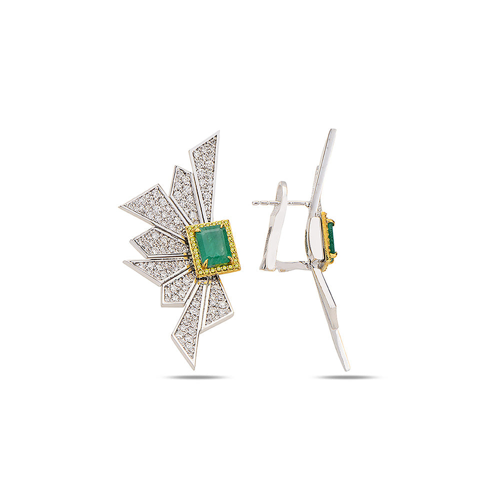 Alis Crush Maxi Earrings with Emeralds