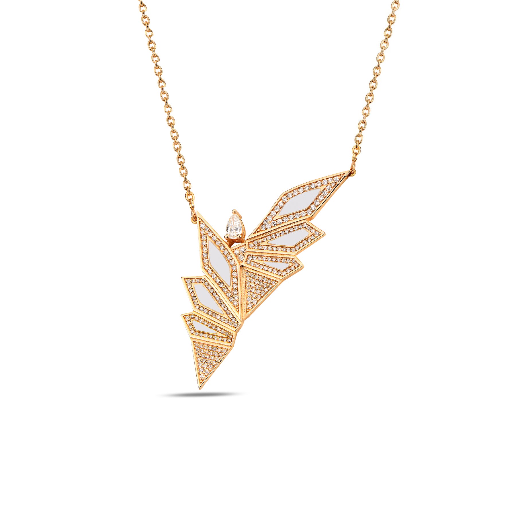Alis Necklace with White Enamel