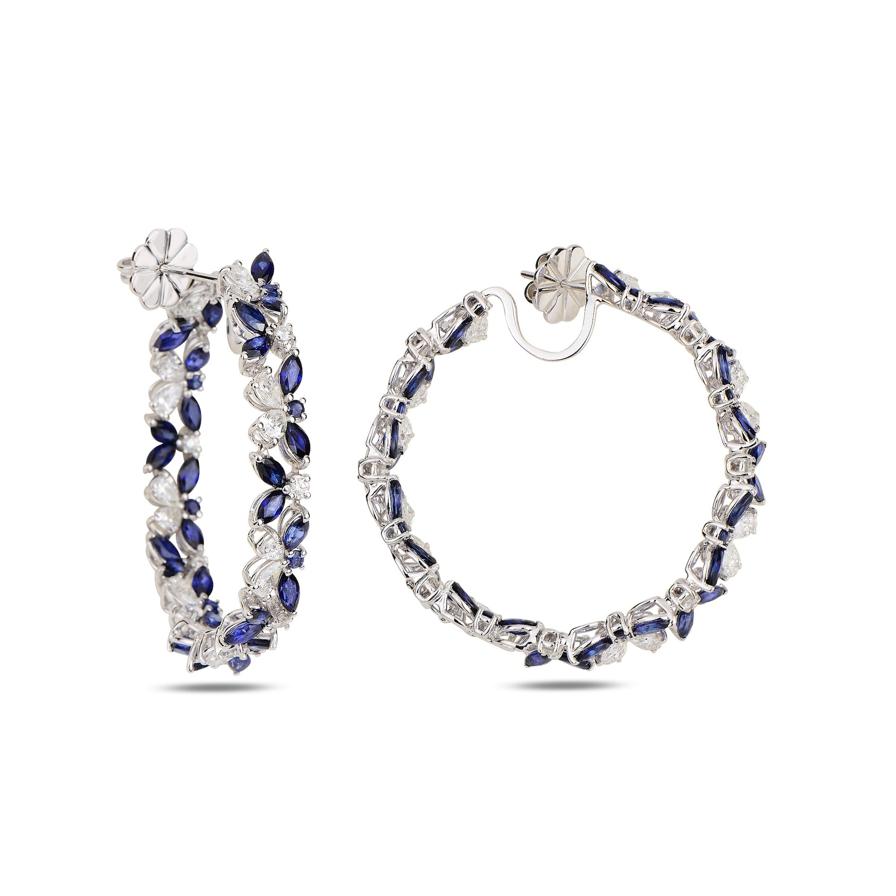 Eterna Maxi Hoops Blue Sapphire