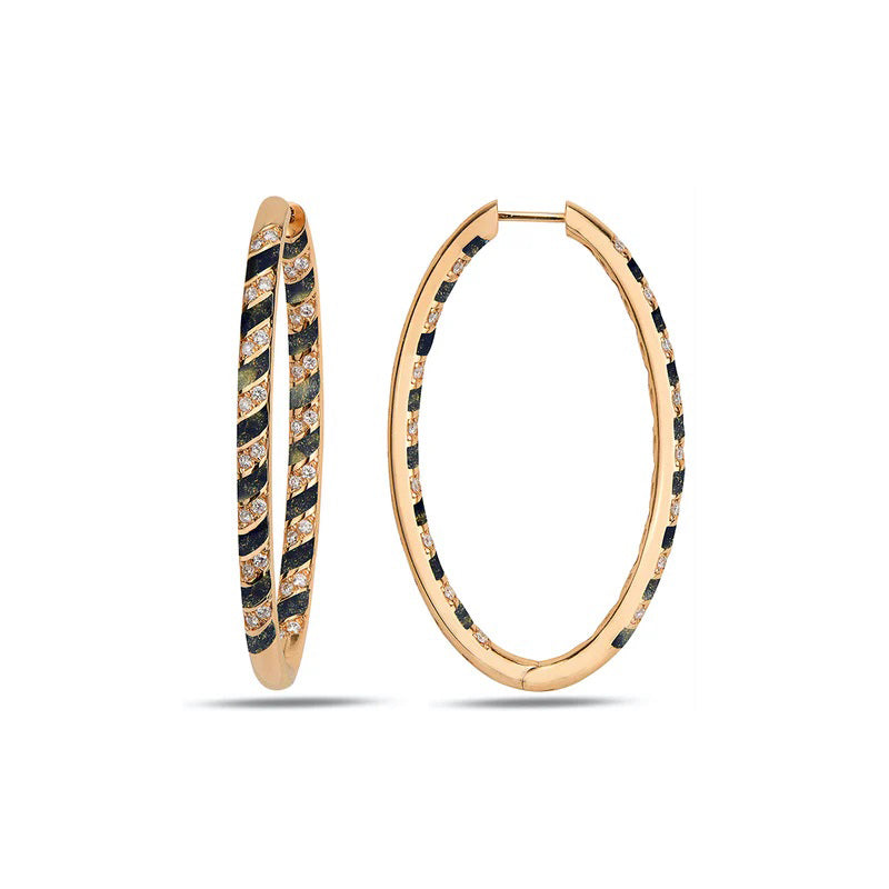 Tornado Maxi Hoops - Blue Mother of Pearl Enamel