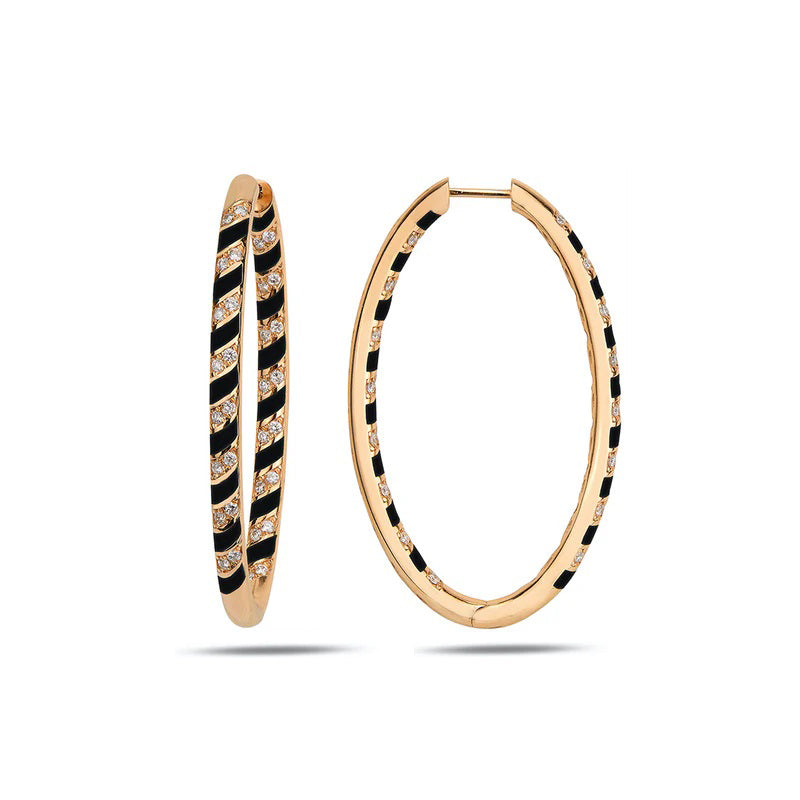 Tornado Maxi Hoops - Black Enamel