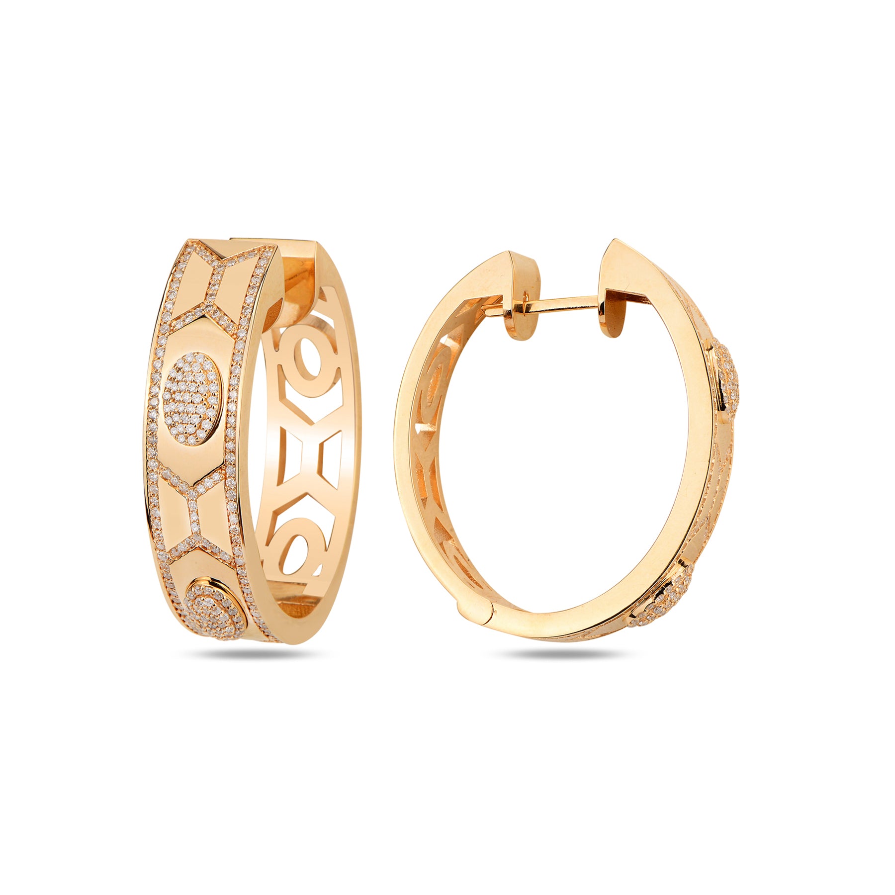 Shield Colorless Maxi Hoops Rose Gold