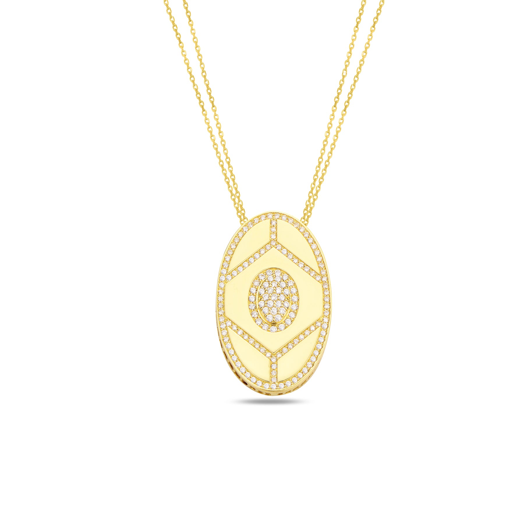 Shield Colorless Pendant - Yellow Gold
