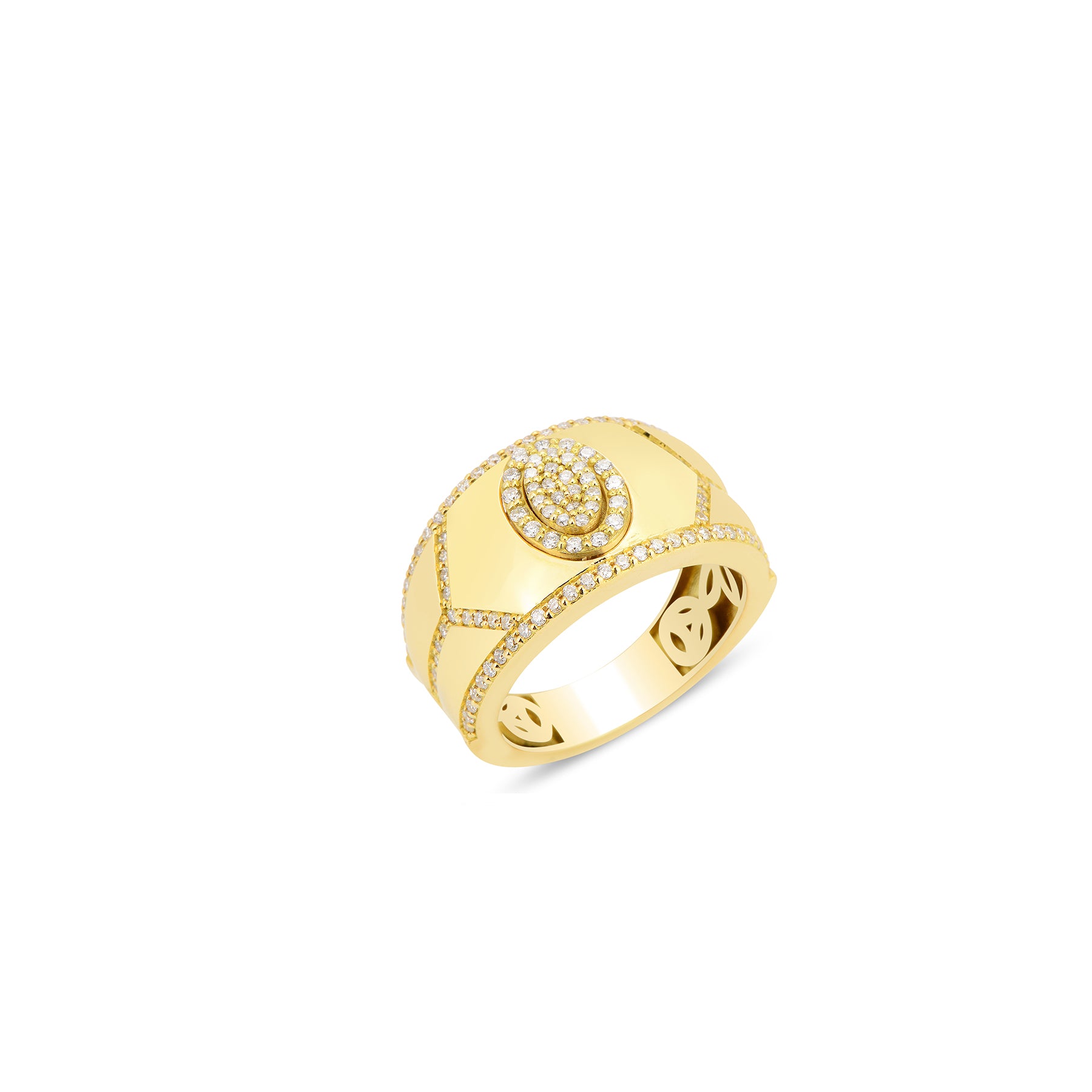 Fizzy Shield Colorless Ring - Yellow Gold