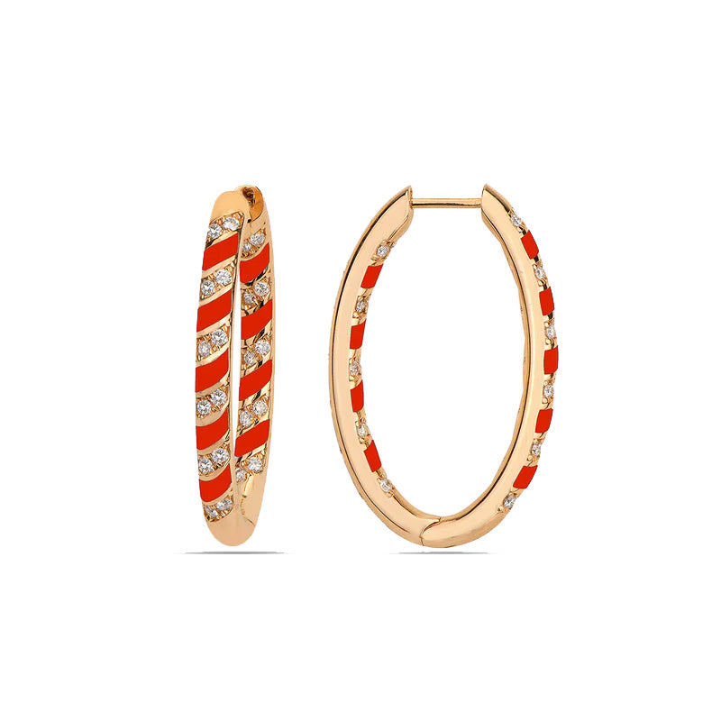 Tornado Mini Hoops - Red Enamel