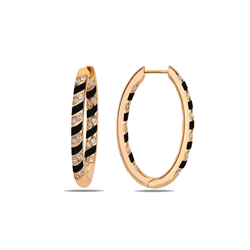 Tornado Mini Hoops - Black Enamel