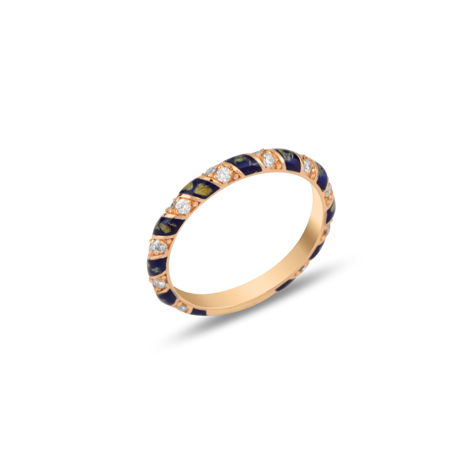 Tornado Ring - Blue Mother of Pearl Enamel