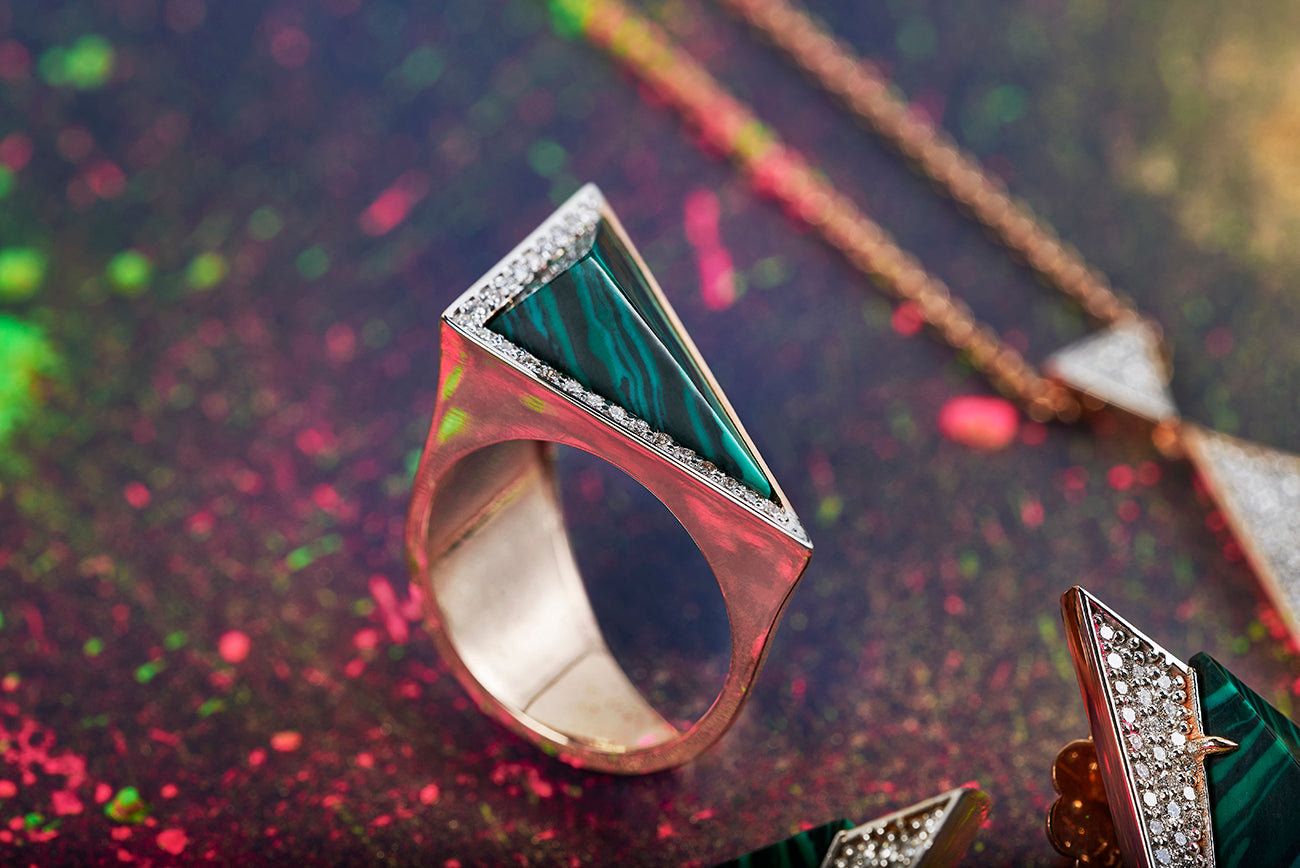 Neutra Aztec Side Ring - Malachite