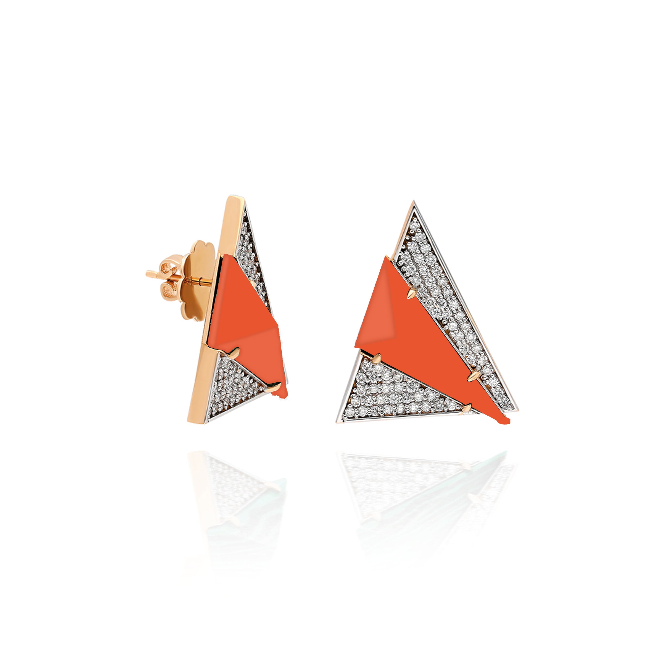 Neutra Aztec Earring - Coral