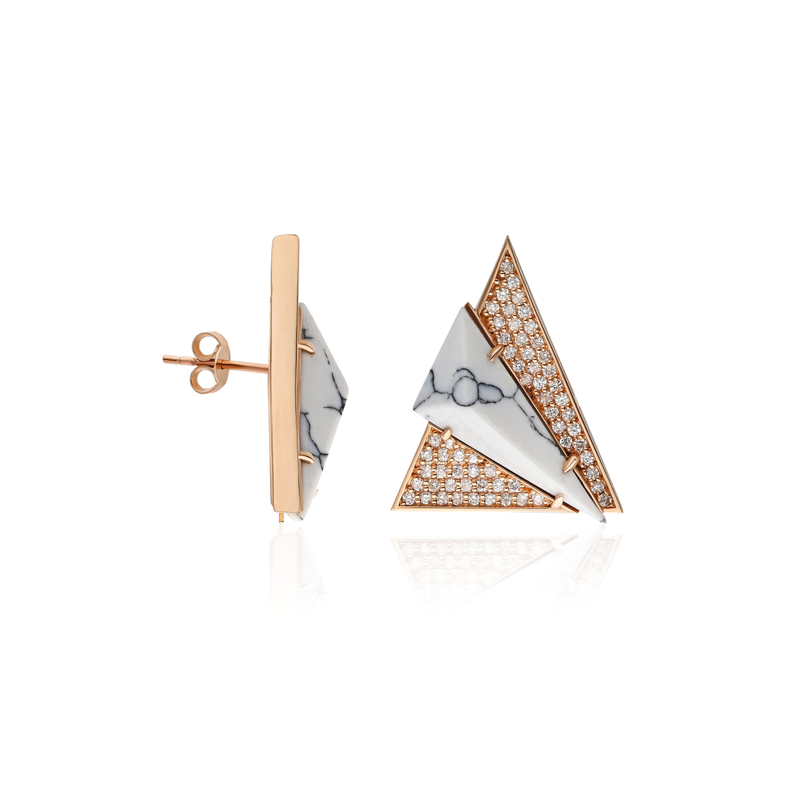 Neutra Aztec Earring - White Agate