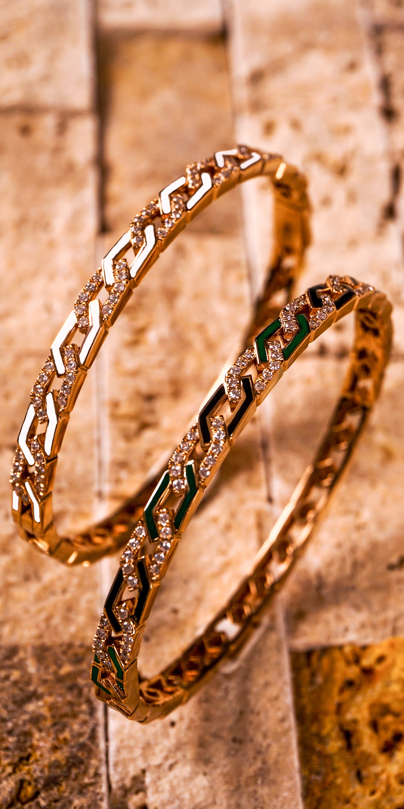 Fizzy Rebel Bracelet With Diamonds - White Enamel