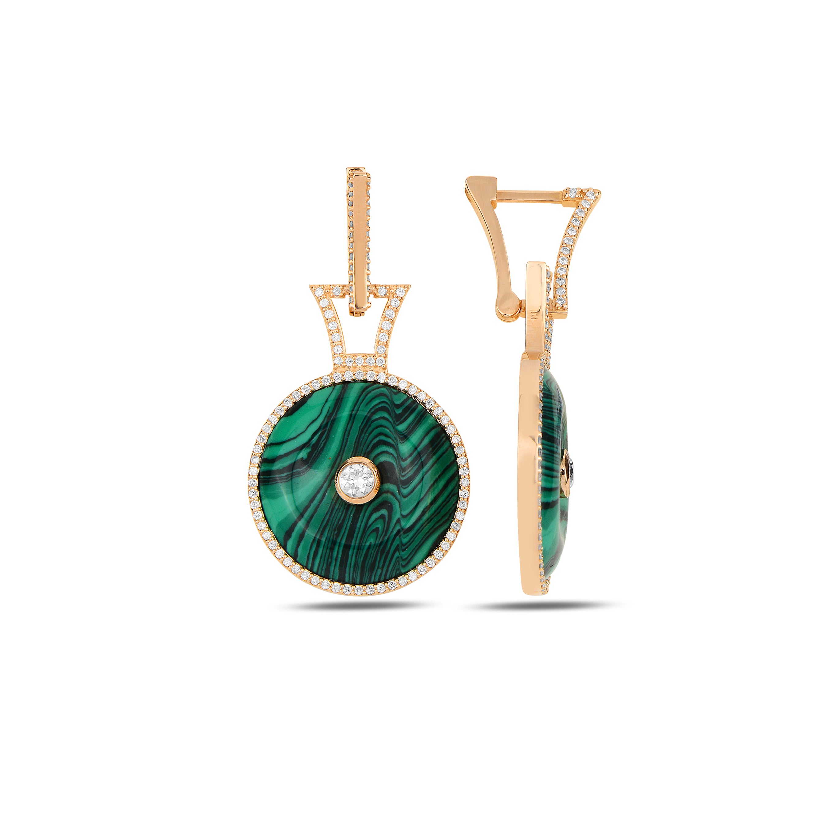 Neutra Dome Earring - Malachite