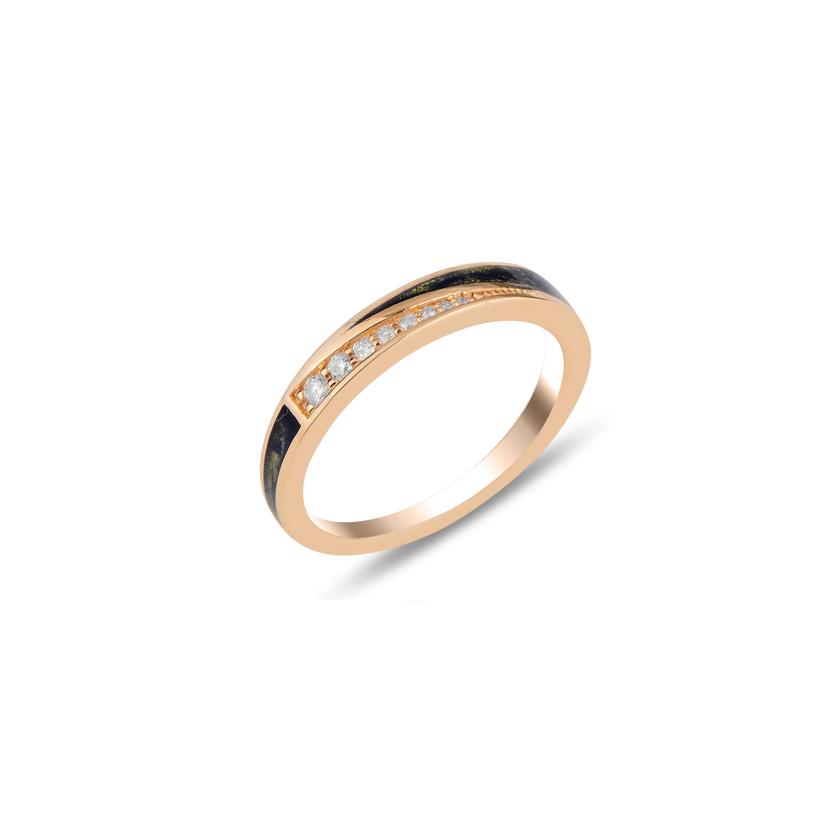 Flow Slim Ring - Lapis Blue Enamel